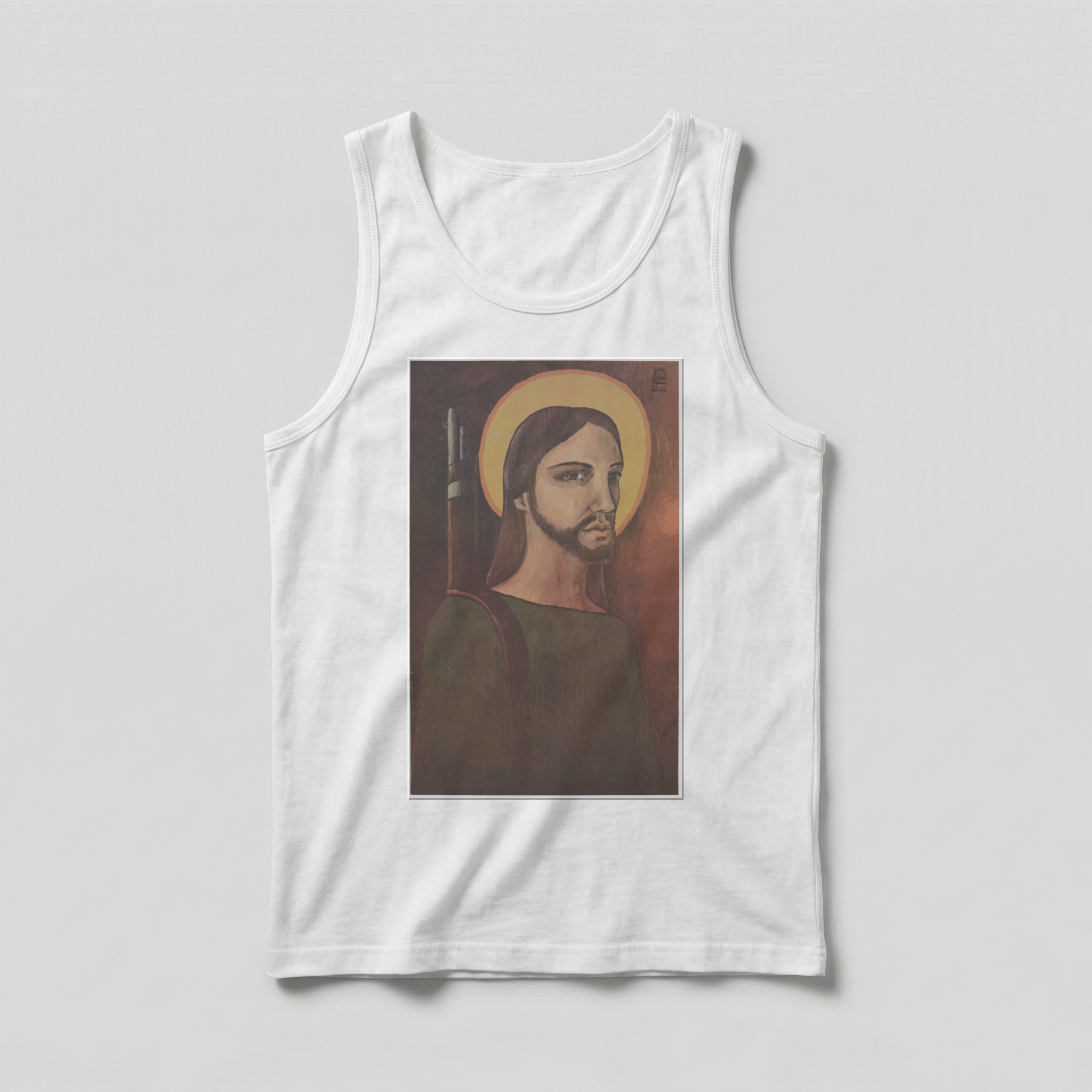 Camiseta_regata_branco_que_isso_camarada_-_Cristo_revolucionario | Cristo revolucionário