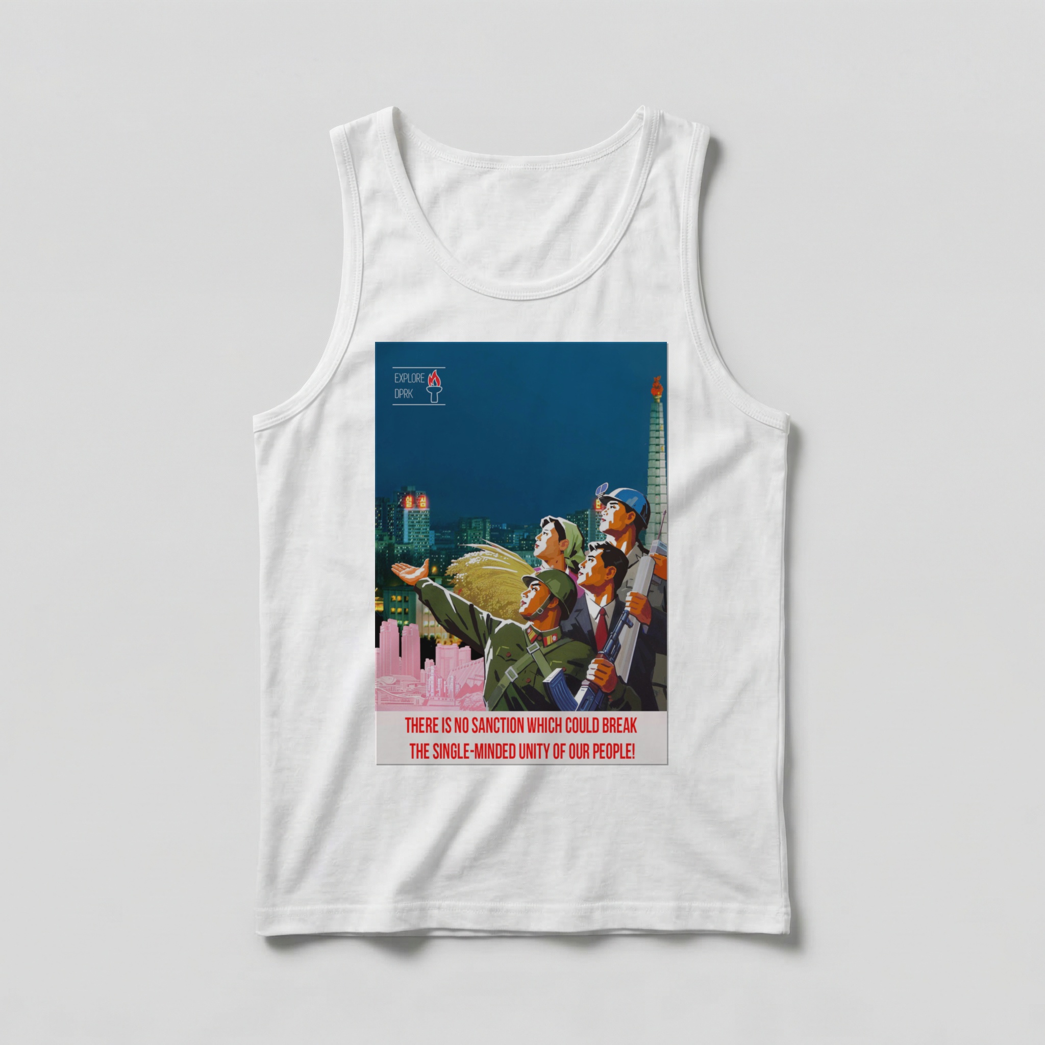 Camiseta_regata_branco_que_isso_camarada_-_Nenhuma_sancao_quebrara_a_unidade_do_nosso_povo | Nenhuma sanção quebrará a unidade do nosso povo