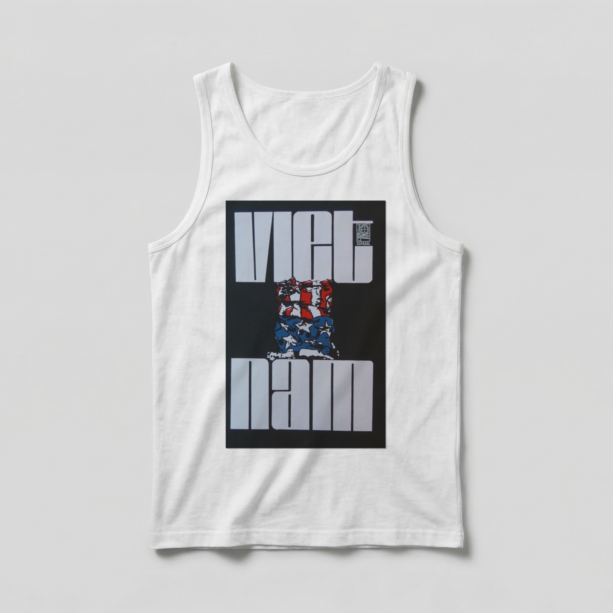 Camiseta_regata_branco_que_isso_camarada_-_Vietna_-_Rene_Mederos_1967 | Vietnã - René Mederos 1967