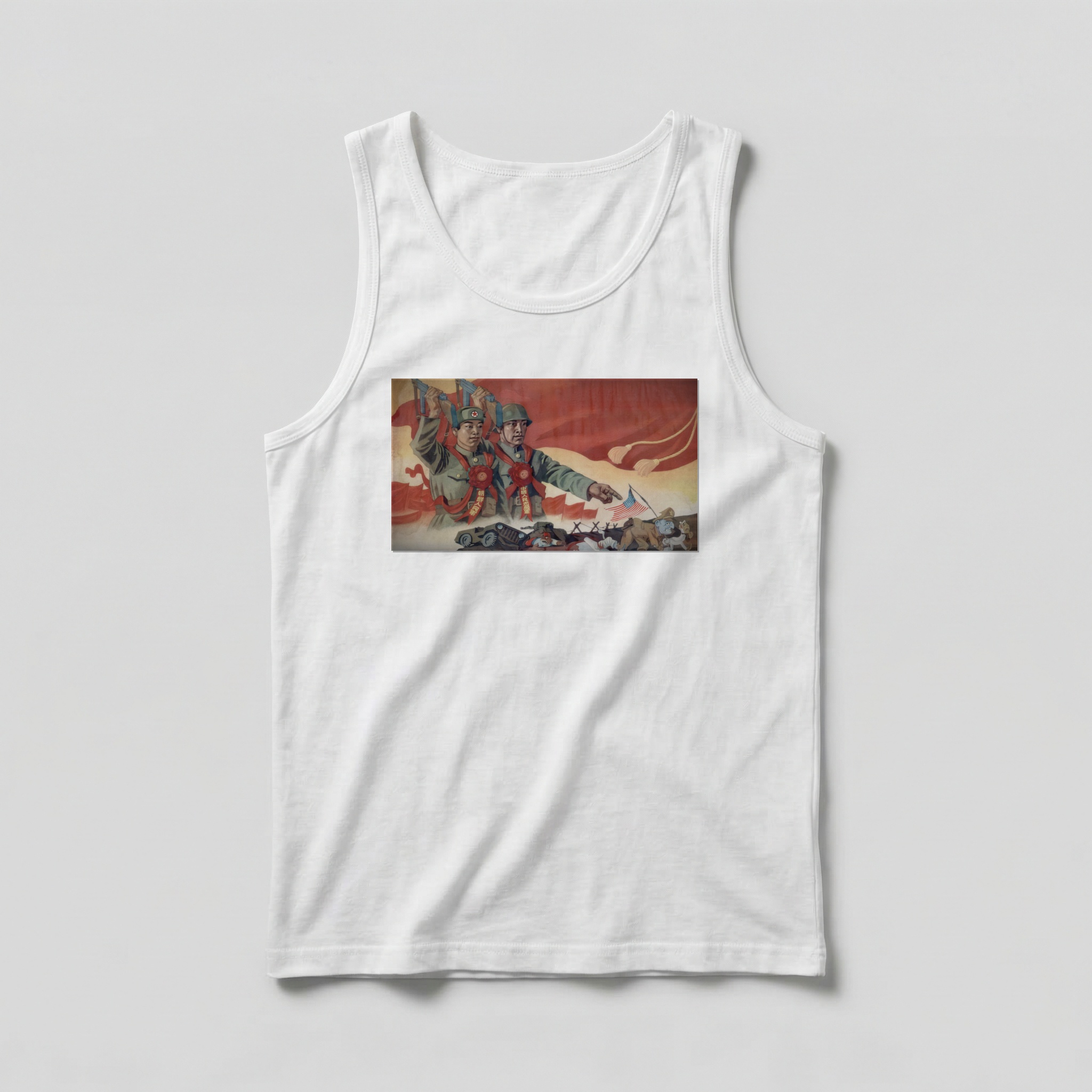 Camiseta_regata_branco_que_isso_camarada_-_Viva_a_vitoria_do_exercito_popular_coreano | Viva a vitória do exército popular coreano