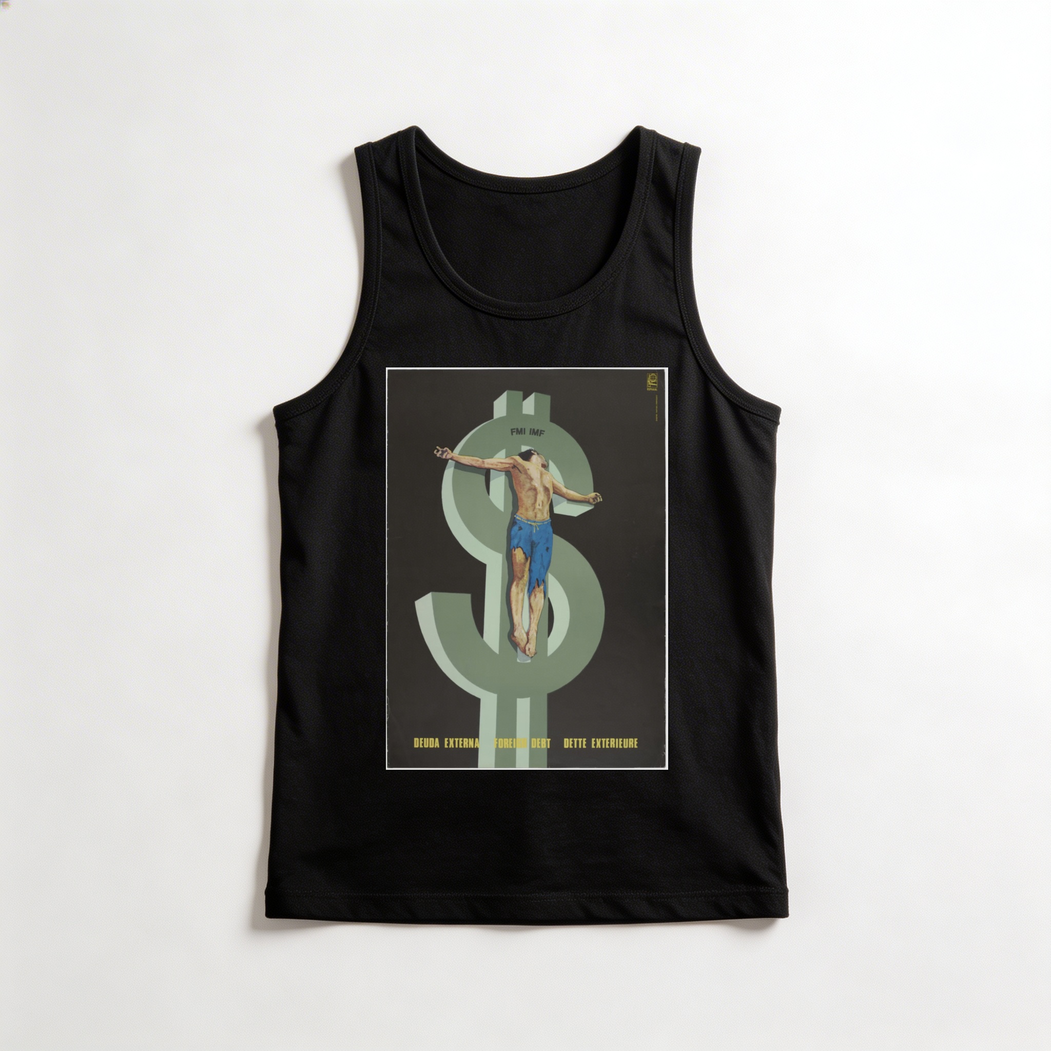 Camiseta_regata_preto_que_isso_camarada_-_Divida_externa_crucifica_o_Terceiro_Mundo | Dívida externa crucifica o Terceiro Mundo