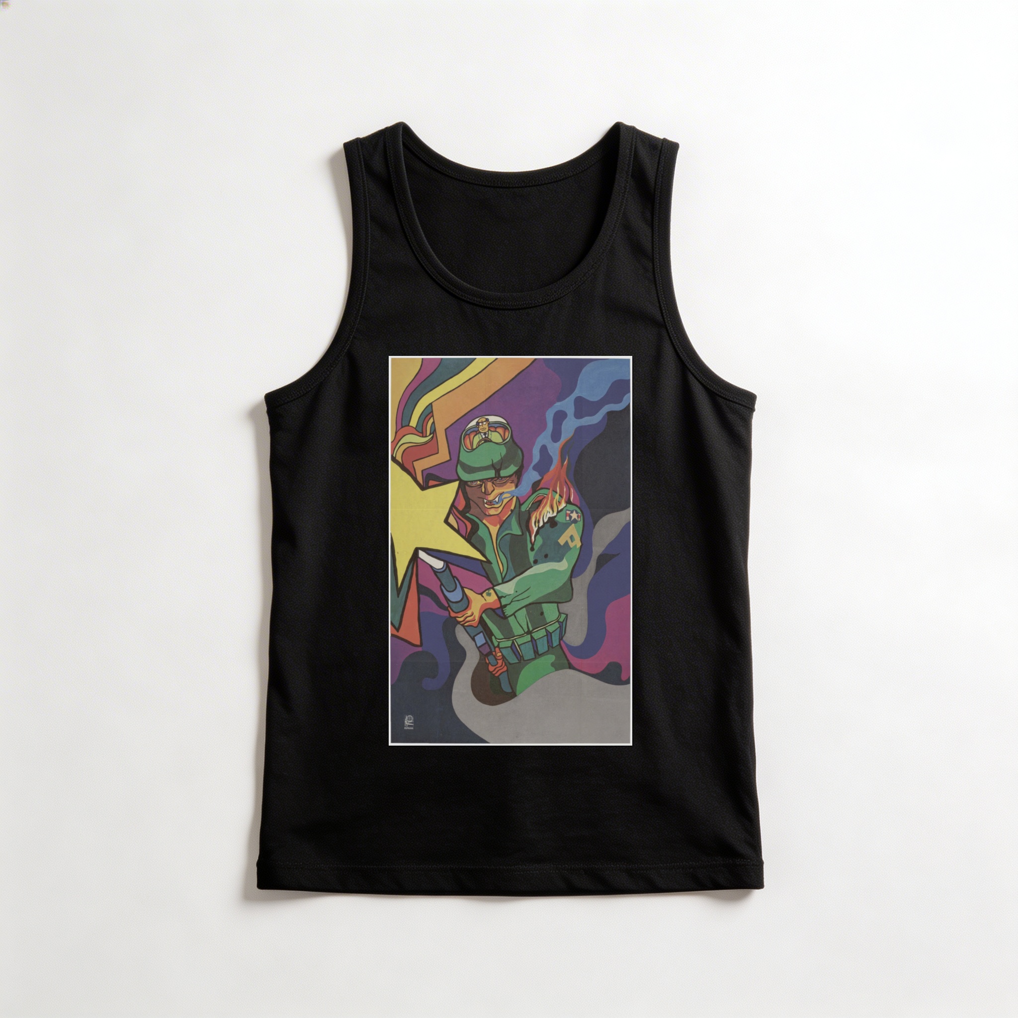 Camiseta_regata_preto_que_isso_camarada_-_Guerrilheiro_com_coquetel_Molotov | Guerrilheiro com coquetel Molotov