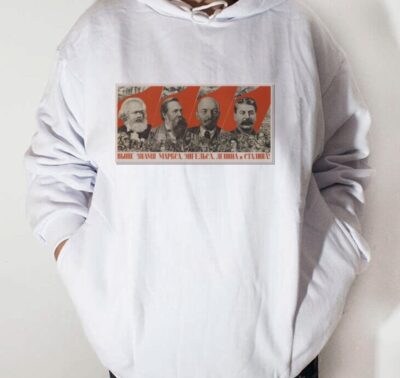 Moletom_branco_que_isso_camarada_-_Erguei_a_bandeira_de_Marx_Engels_Lenin_e_Stalin | Erguei a bandeira de Marx, Engels, Lênin e Stálin