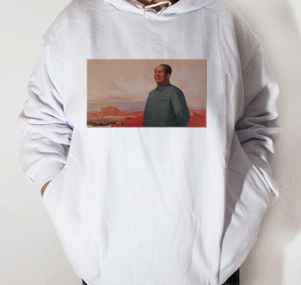 Moletom_branco_que_isso_camarada_-_Siga_de_perto_o_grande_lider_Mao_e_avance_com_coragem | Siga de perto o grande líder Mao e avance com coragem