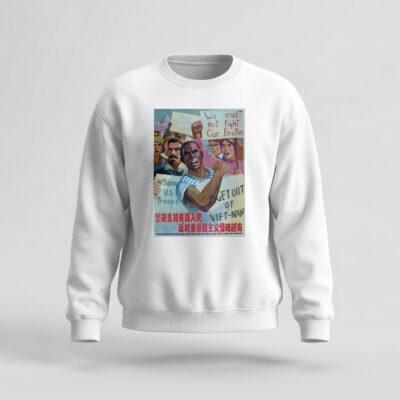 Moletom_careca_branco_que_isso_camarada_-_Apoie_o_povo_americano_contra_a_agressao_no_Vietna | Apoie o povo americano contra a agressão no Vietnã