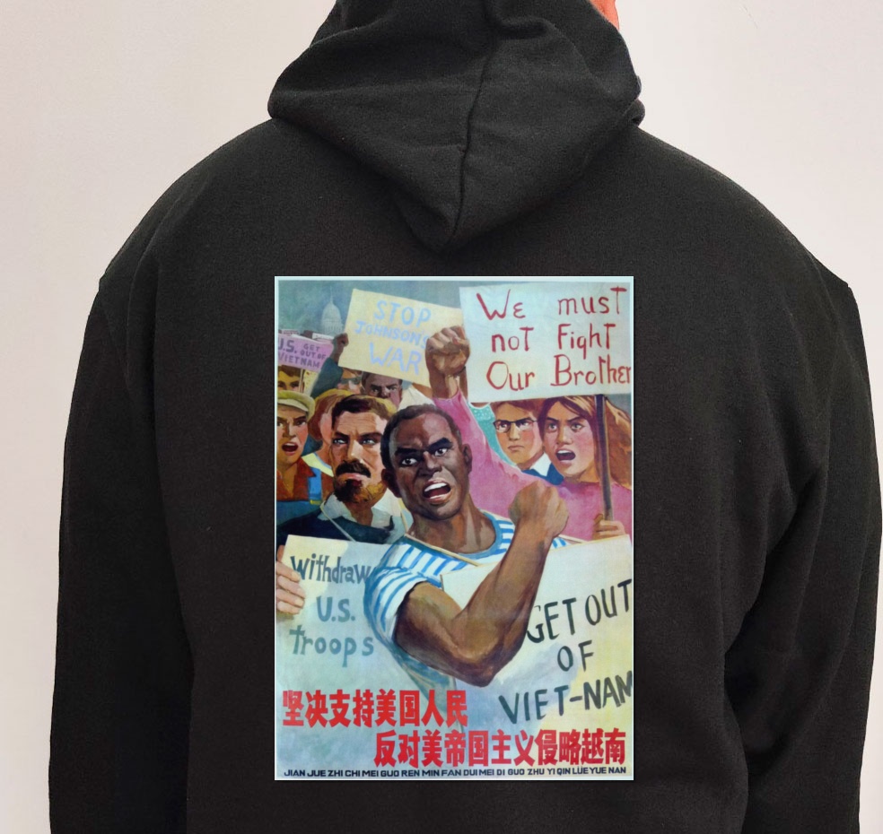 Moletom_preto_que_isso_camarada_-_Apoie_o_povo_americano_contra_a_agressao_no_Vietna | Apoie o povo americano contra a agressão no Vietnã
