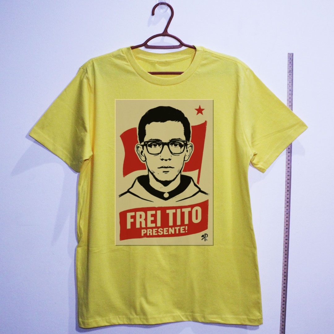 Camiseta_algodao_amarelo_que_isso_camarada_-_Frei_Tito | Frei Tito