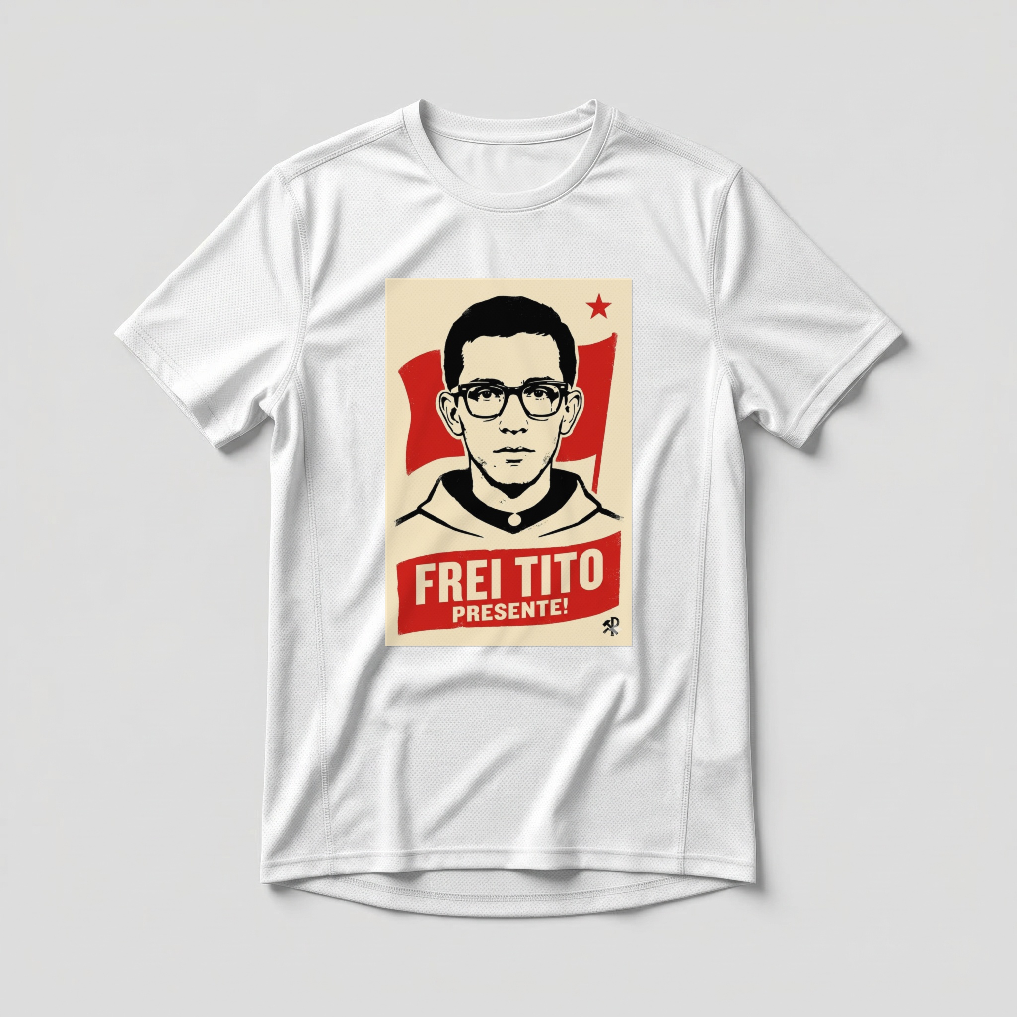 Camiseta_dry_fit_branco_que_isso_camarada_-_Frei_Tito | Frei Tito