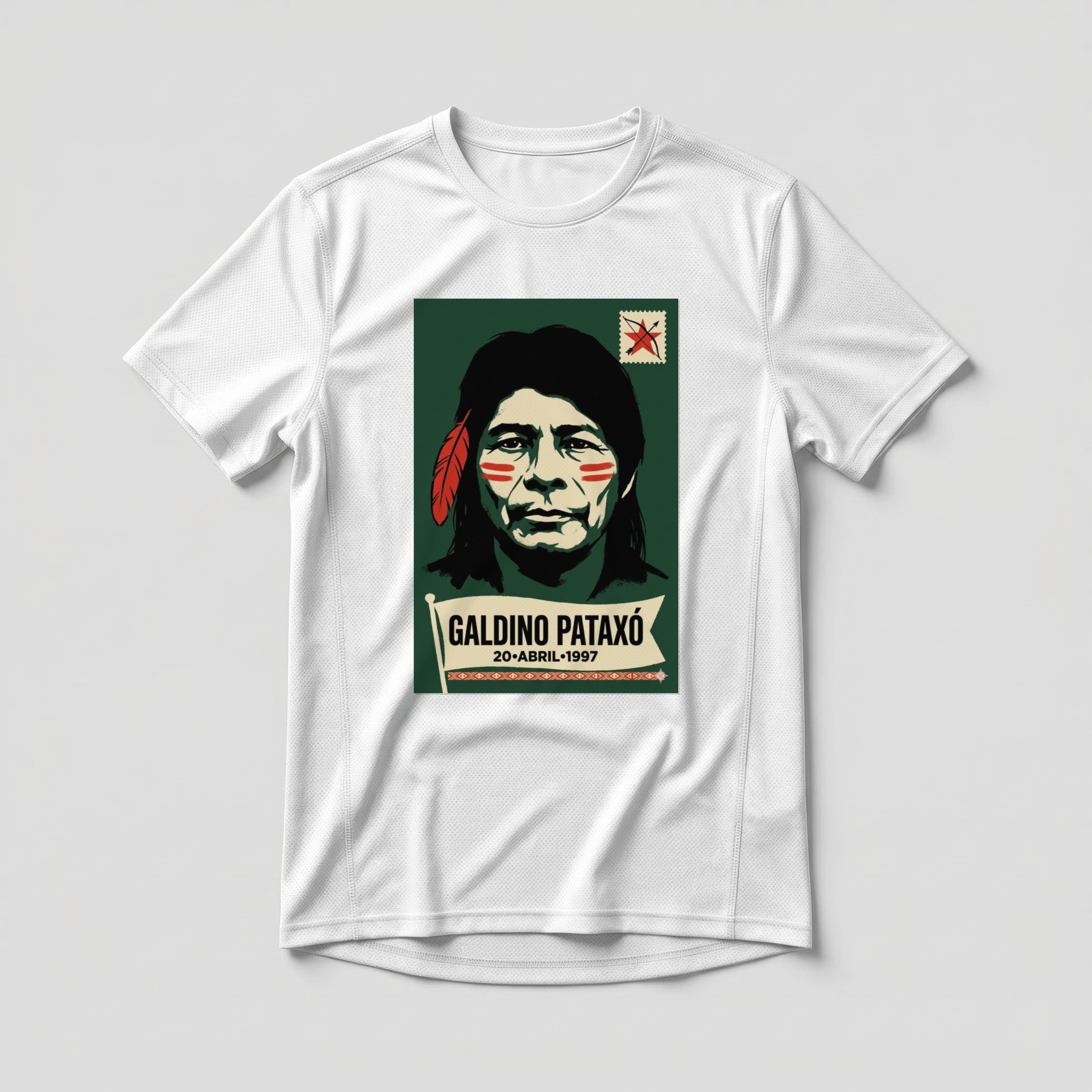 Camiseta_dry_fit_branco_que_isso_camarada_-_Galdino_Pataxo | Galdino Pataxo