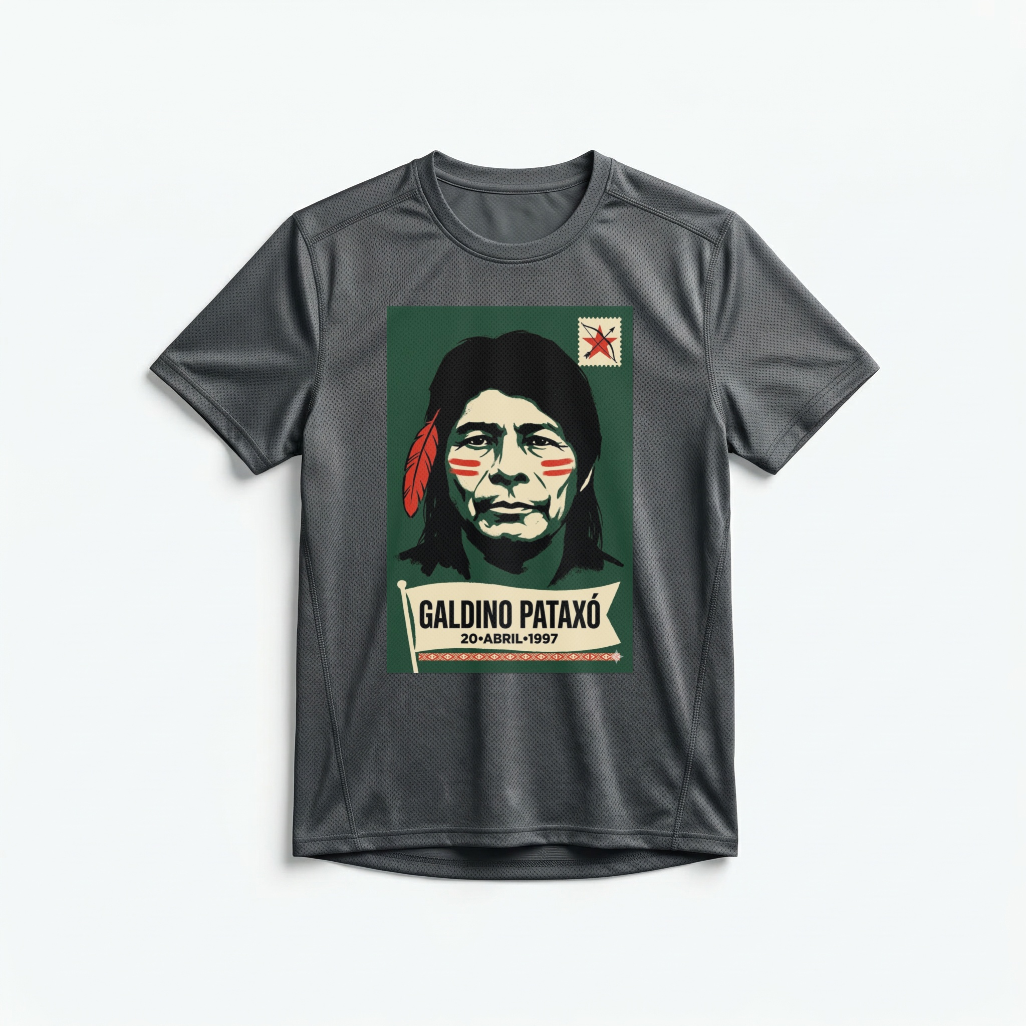 Camiseta_dry_fit_chumbo_que_isso_camarada_-_Galdino_Pataxo | Galdino Pataxo