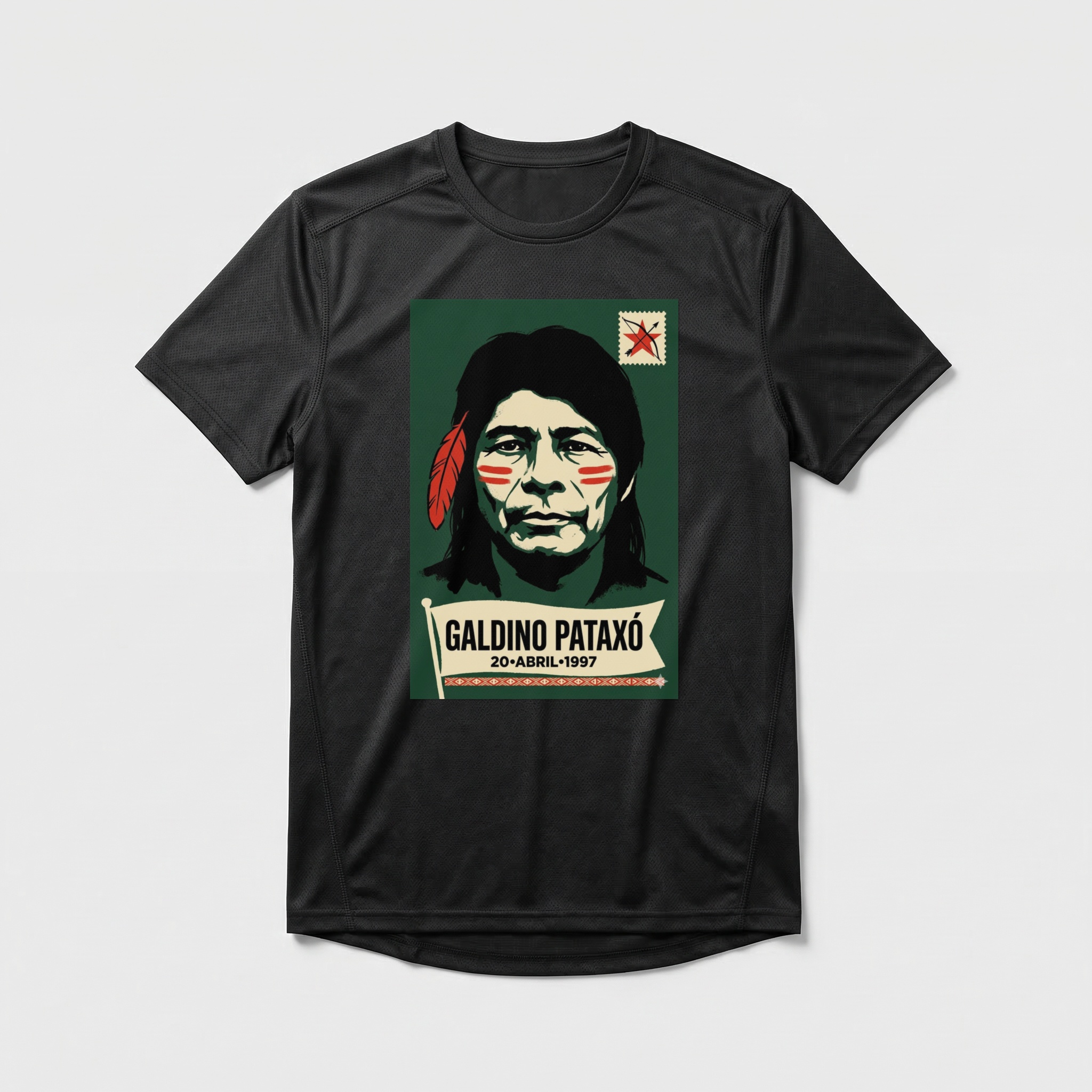 Camiseta_dry_fit_preto_que_isso_camarada_-_Galdino_Pataxo | Galdino Pataxo