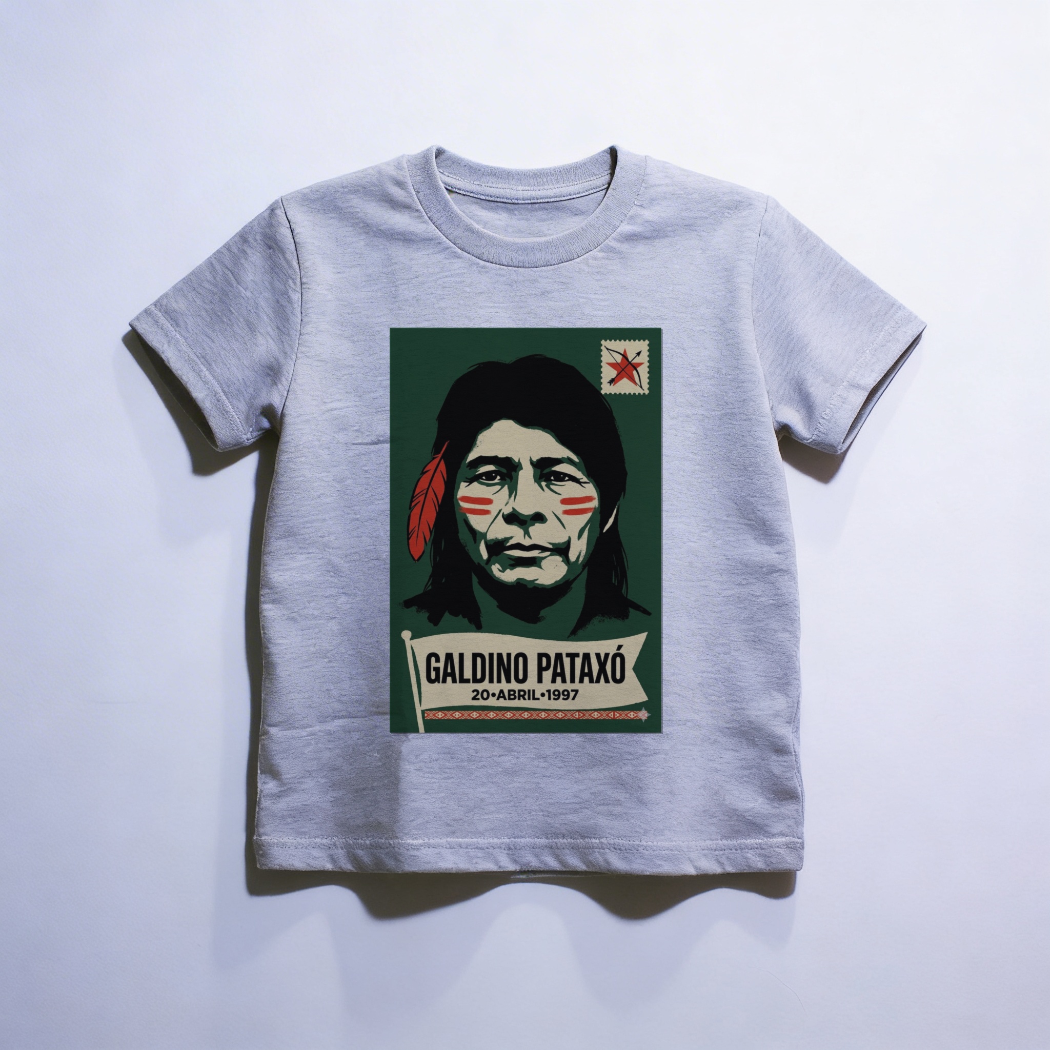 Camiseta_infantil_cinza_claro_que_isso_camarada_-_Galdino_Pataxo | Galdino Pataxo
