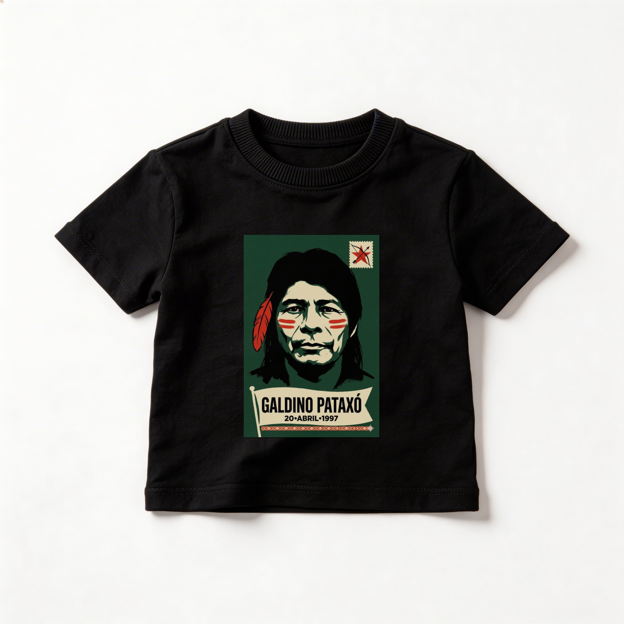 Camiseta_infantil_preto_que_isso_camarada_-_Galdino_Pataxo | Galdino Pataxo