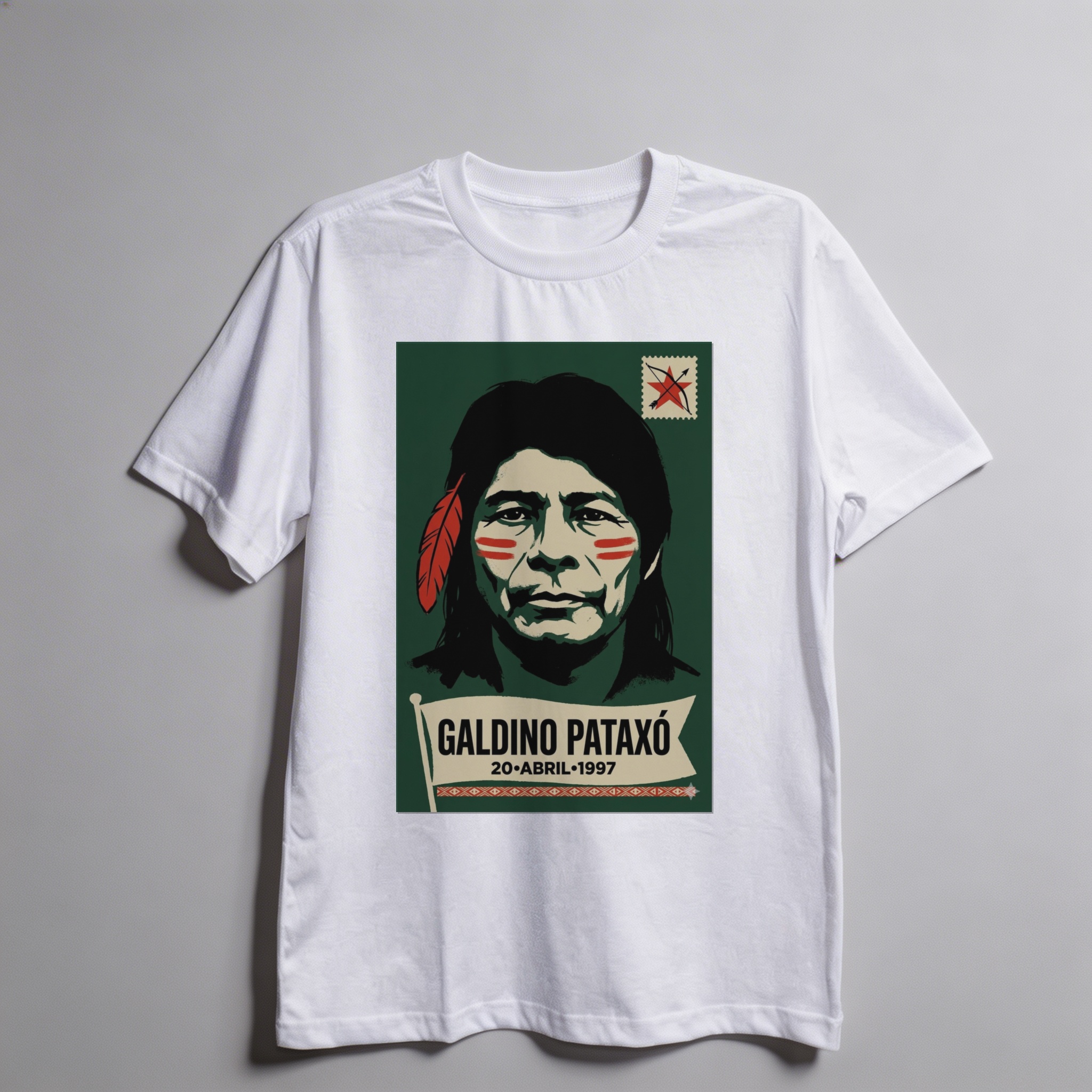 Camiseta_oversized_branco_que_isso_camarada_-_Galdino_Pataxo | Galdino Pataxo