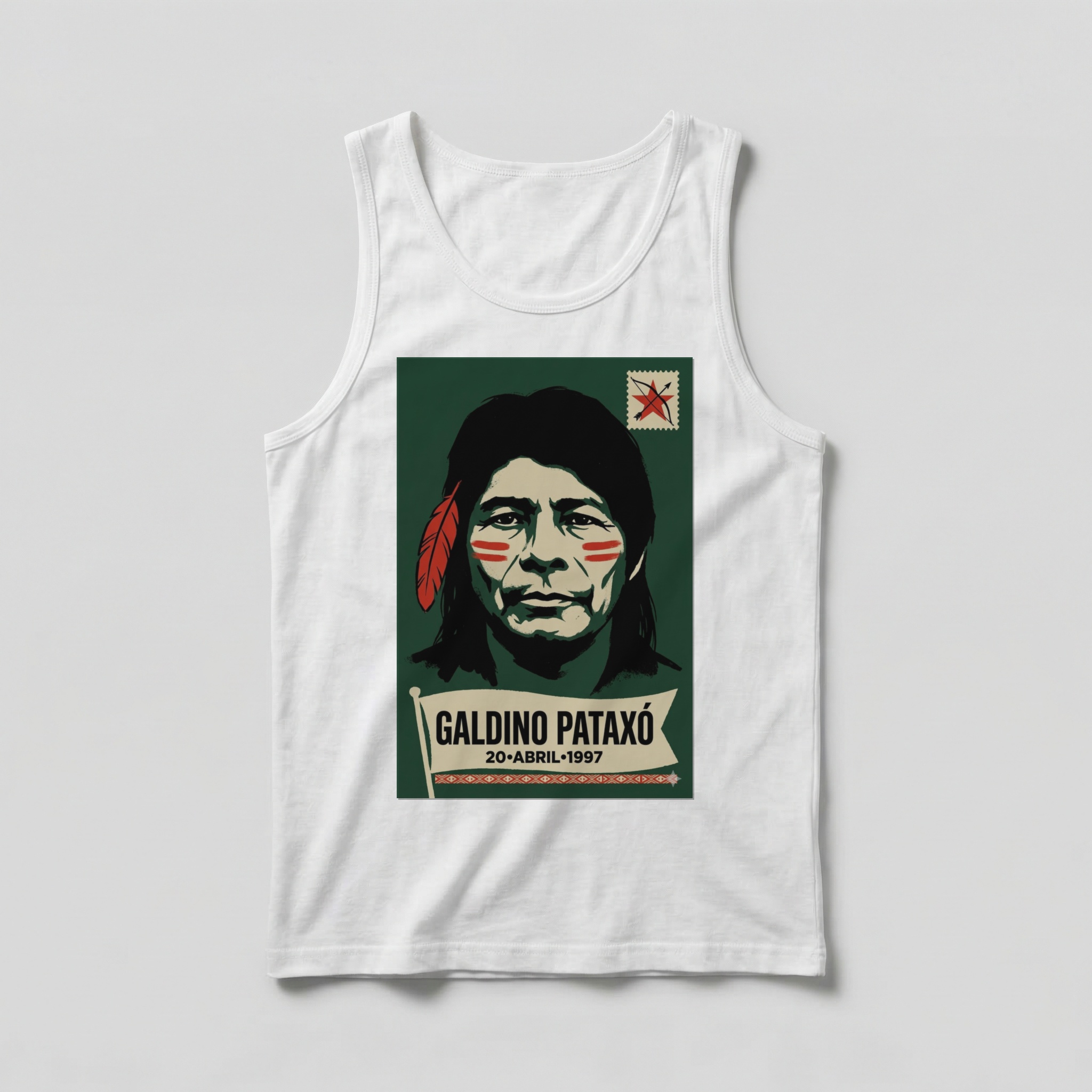 Camiseta_regata_branco_que_isso_camarada_-_Galdino_Pataxo | Galdino Pataxo