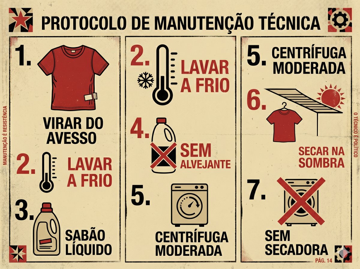Protocolo de manutenção da camiseta — 7 passos