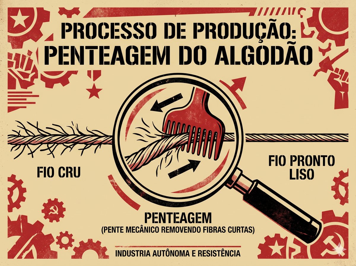 Processo de penteagem do algodão fio 30.1
