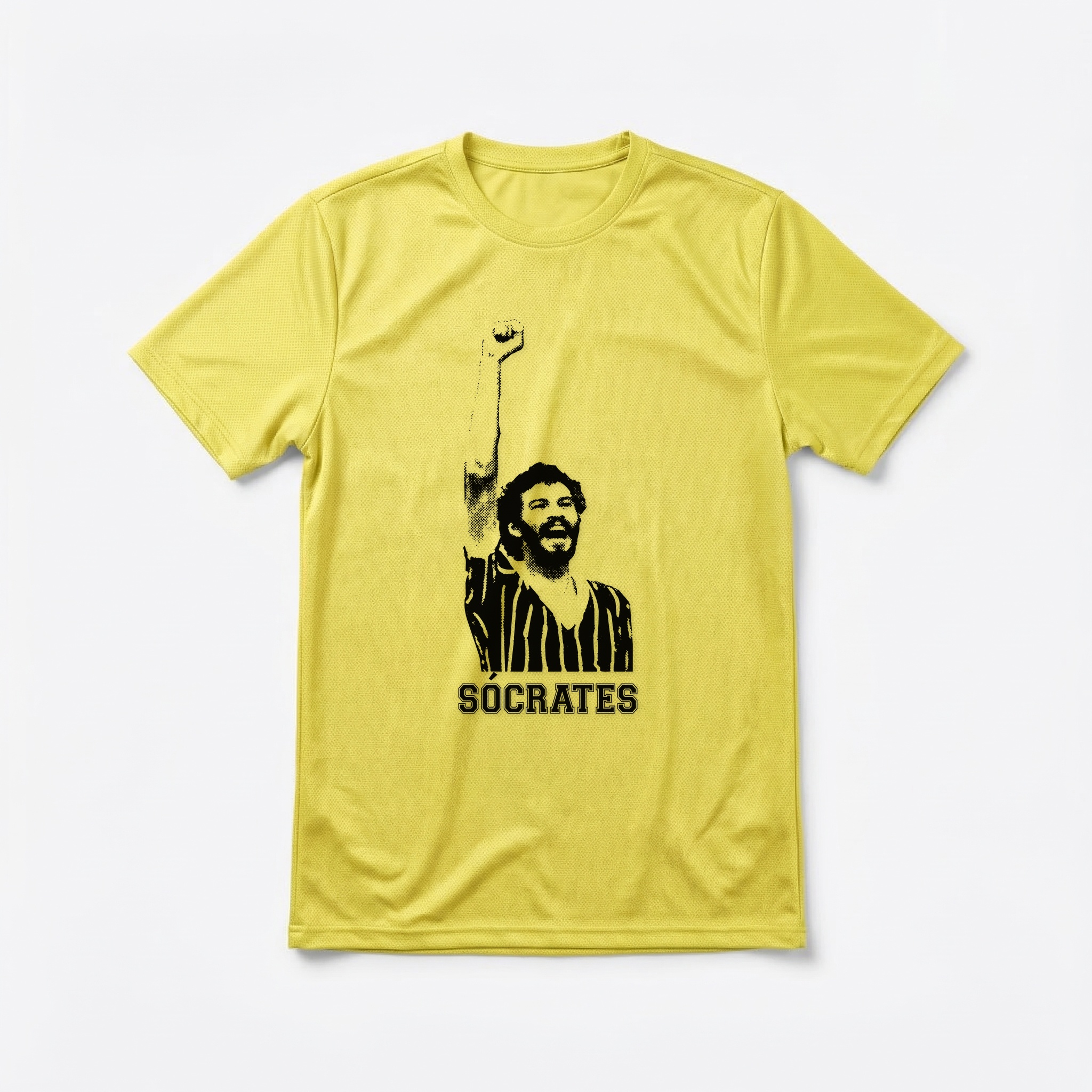 Camiseta_dry_fit_amarelo_que_isso_camarada_-_Socrates_fundo_trans | Socrates fundo trans
