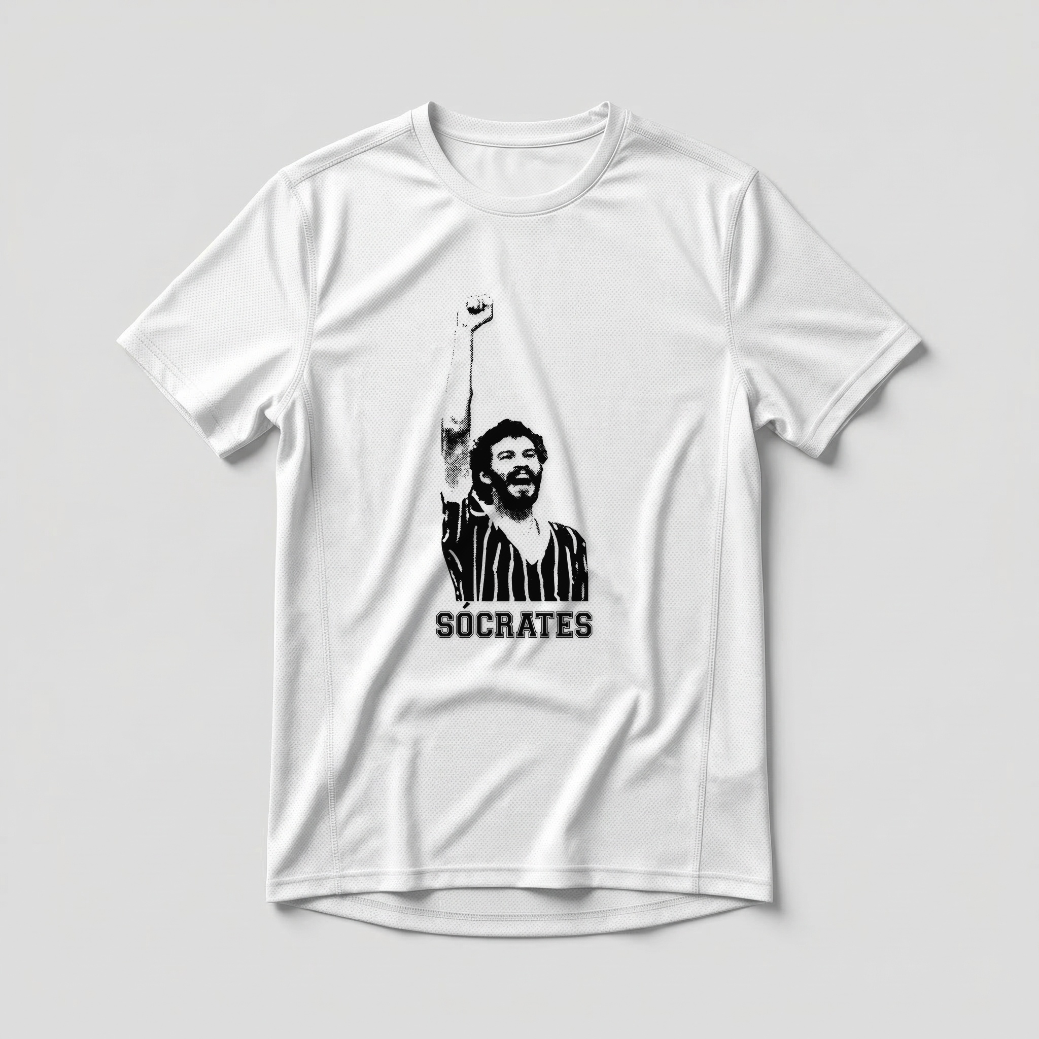 Camiseta_dry_fit_branco_que_isso_camarada_-_Socrates_fundo_trans | Socrates fundo trans