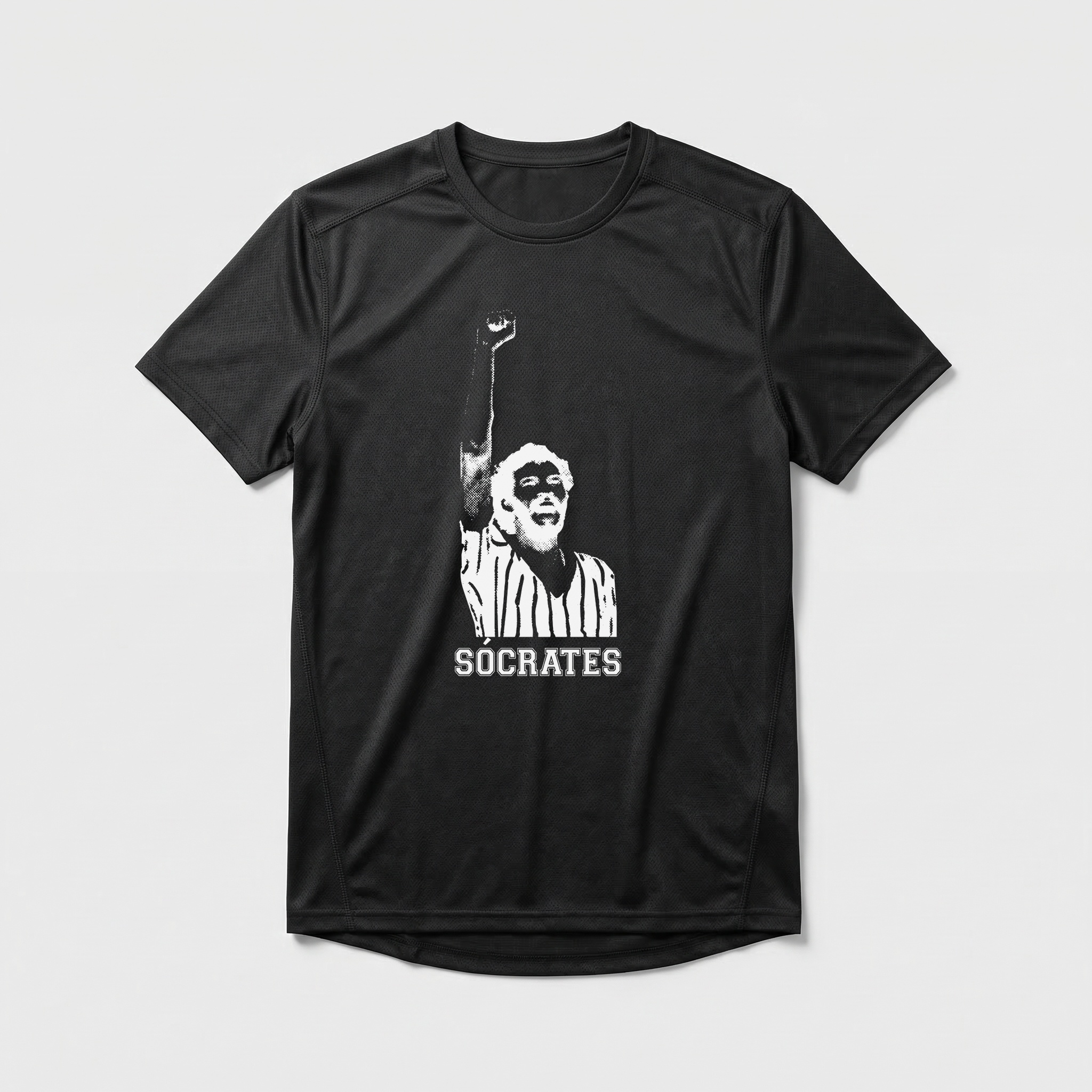 Camiseta_dry_fit_preto_que_isso_camarada_-_Socrates_fundo_trans | Socrates fundo trans