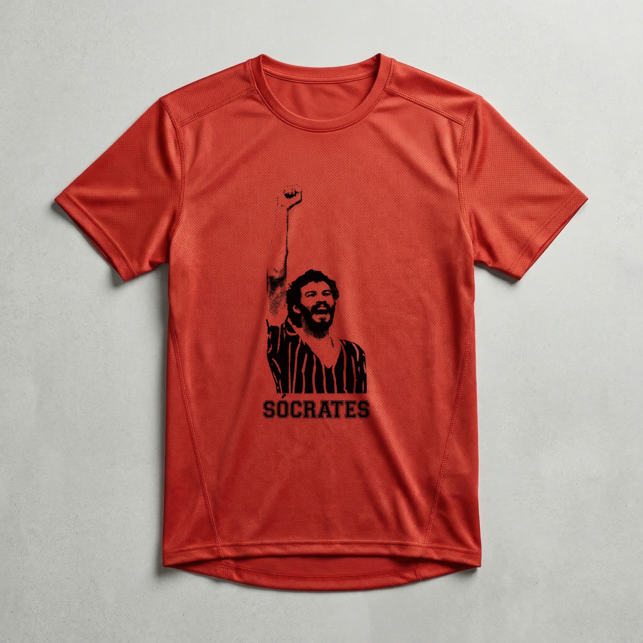 Camiseta_dry_fit_vermelho_que_isso_camarada_-_Socrates_fundo_trans | Socrates fundo trans