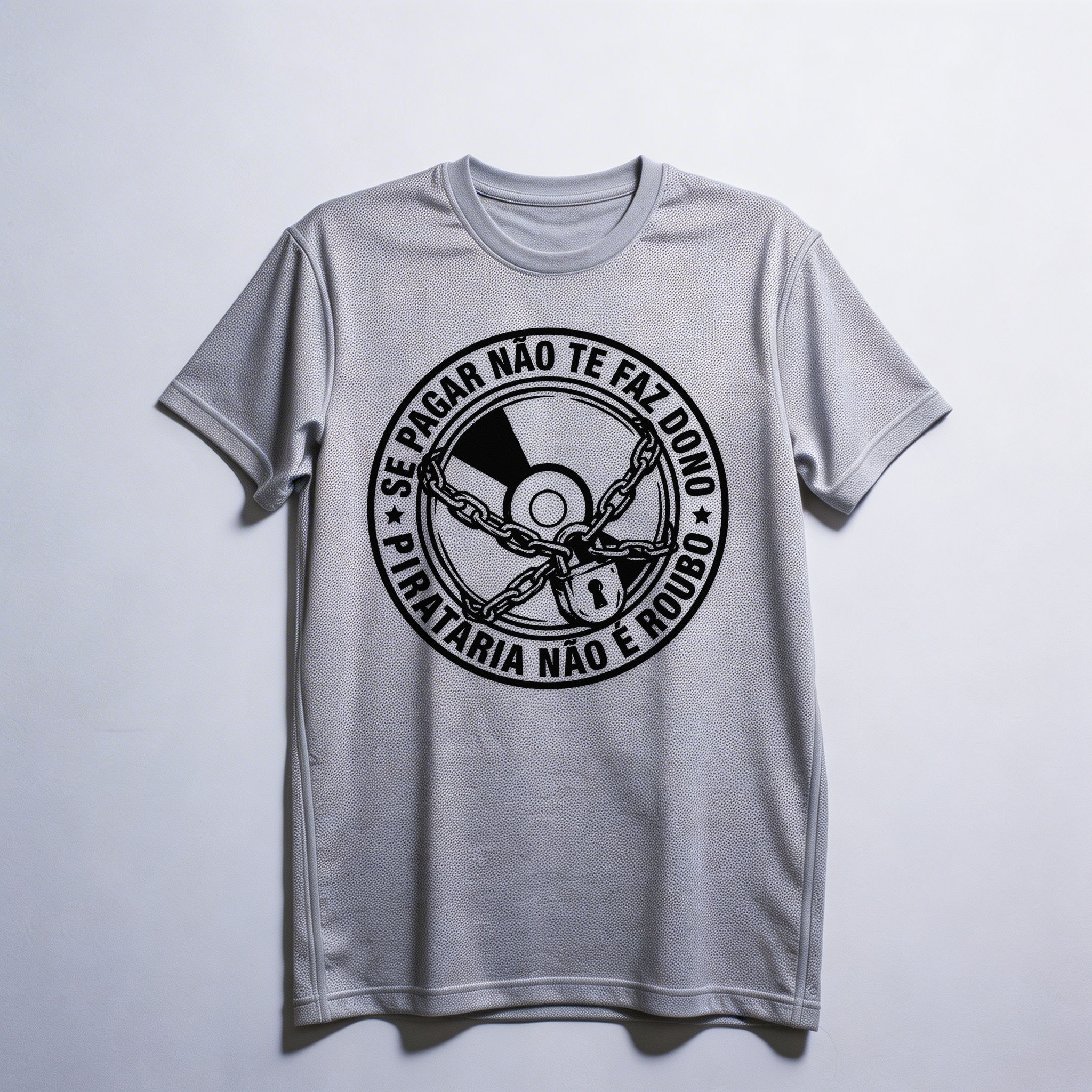 Camiseta_dry_fit_cinza_claro_que_isso_camarada_-_Se_pagar_nao_te_faz_dono_pirataria_nao_e_roubo | camiseta_dry_fit