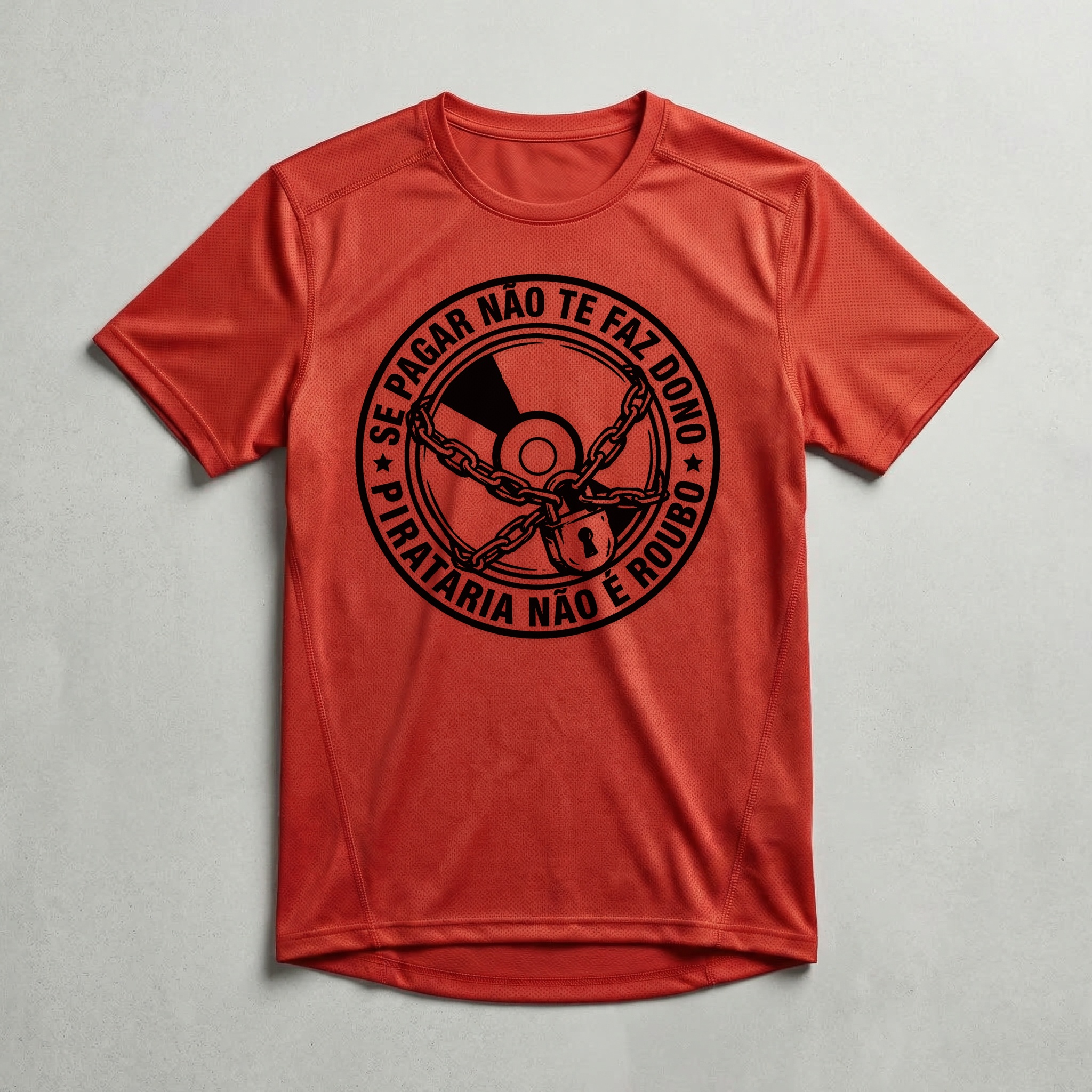 Camiseta_dry_fit_vermelho_que_isso_camarada_-_Se_pagar_nao_te_faz_dono_pirataria_nao_e_roubo | camiseta_dry_fit