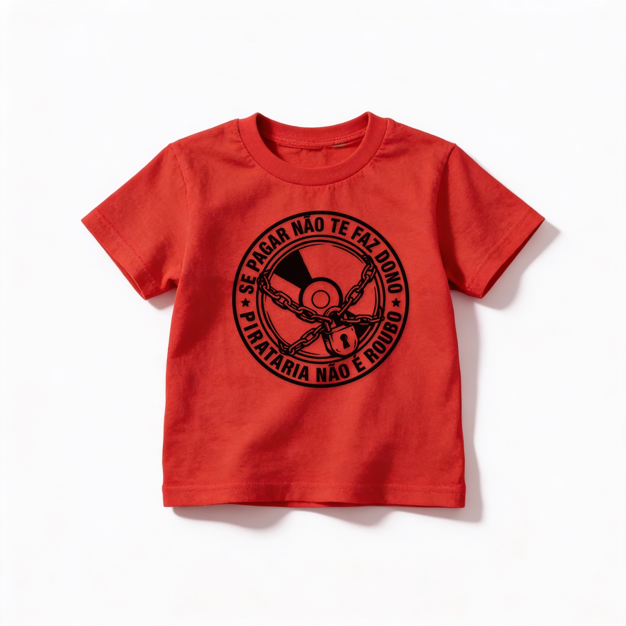 Camiseta_infantil_vermelho_que_isso_camarada_-_Se_pagar_nao_te_faz_dono_pirataria_nao_e_roubo | Se pagar não te faz dono, pirataria não é roubo.