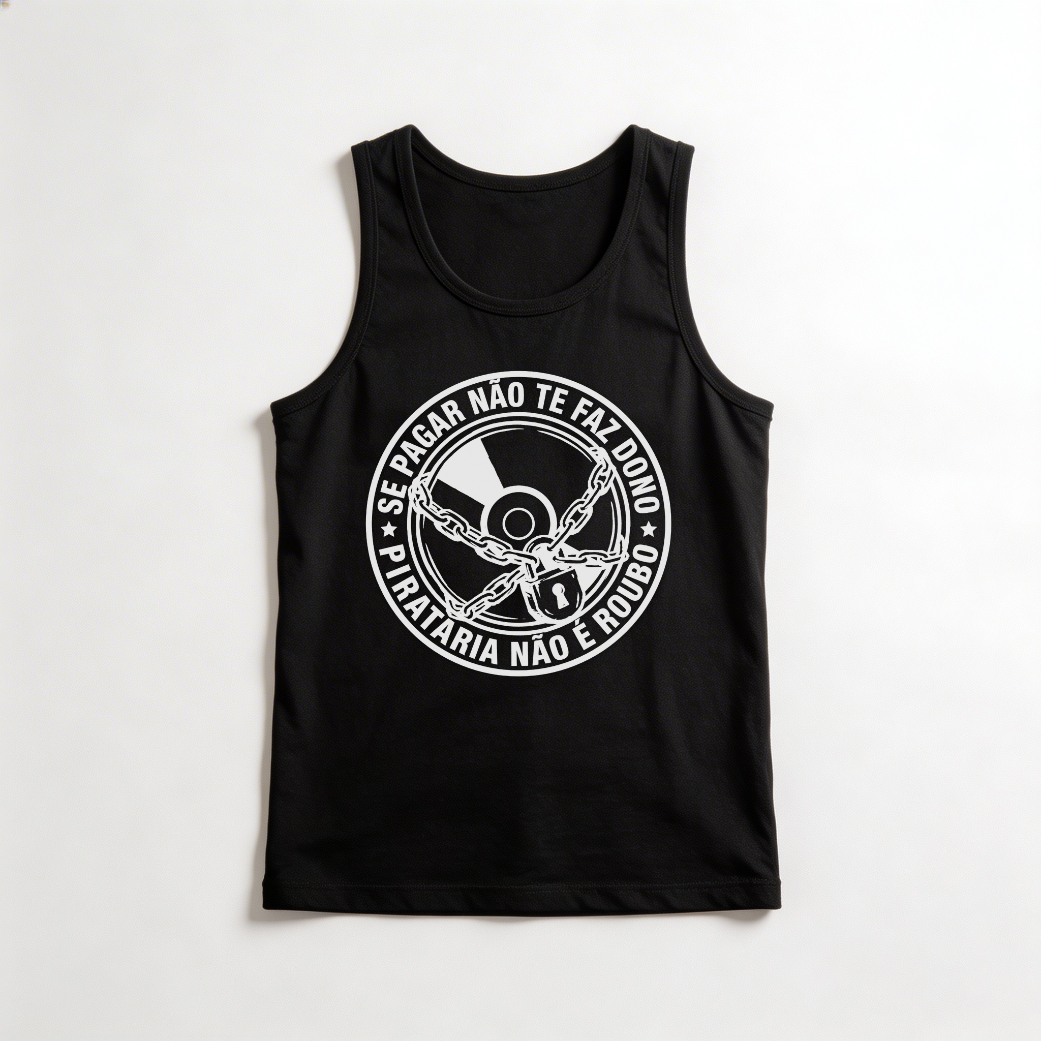 Camiseta_regata_preto_que_isso_camarada_-_Se_pagar_nao_te_faz_dono_pirataria_nao_e_roubo | camiseta_regata