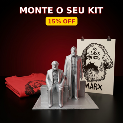 Kit Marx — Monte o seu (Estátua + Camiseta + Adesivo + Pôster)