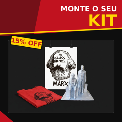 Kit Marx — Monte o seu (Estátua + Camiseta + Adesivo + Pôster)
