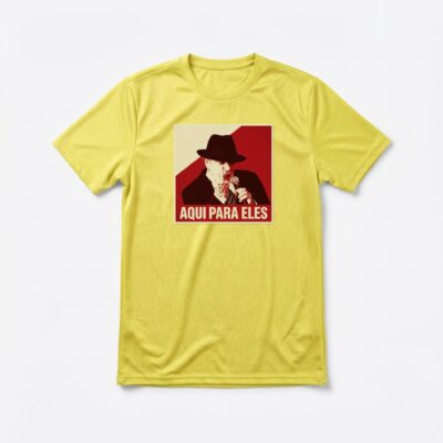 Camiseta_dry_fit_amarelo_que_isso_camarada_-_Aqui_para_eles | Aqui para eles