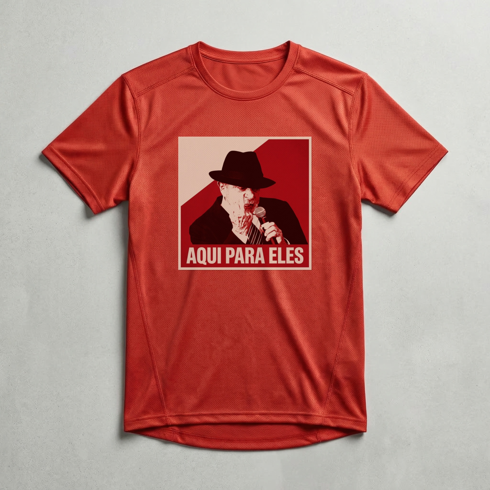Camiseta_dry_fit_vermelho_que_isso_camarada_-_Lula_-_Aqui_para_eles | Lula - Aqui para eles