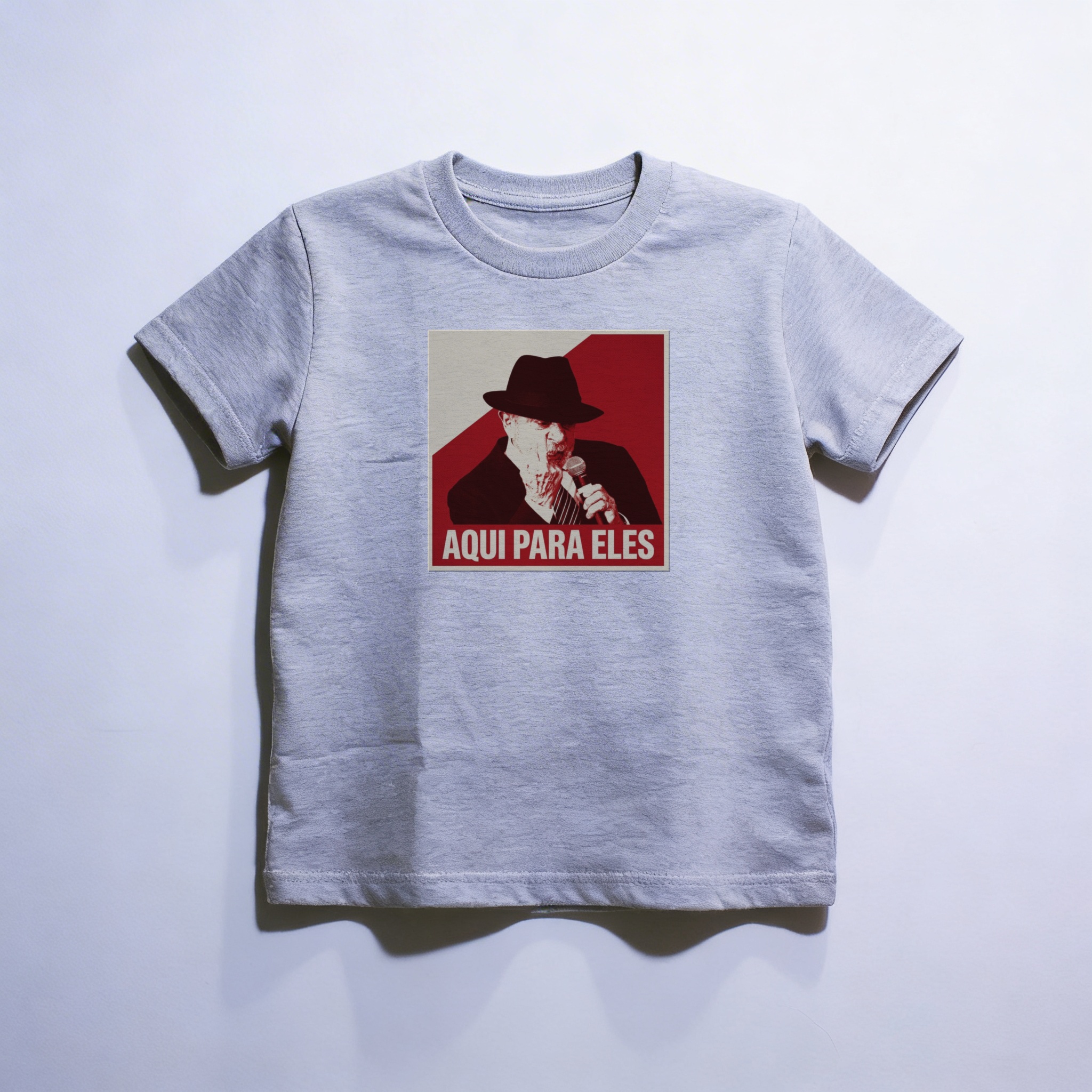 Camiseta_infantil_cinza_claro_que_isso_camarada_-_Lula_-_Aqui_para_eles | Lula - Aqui para eles