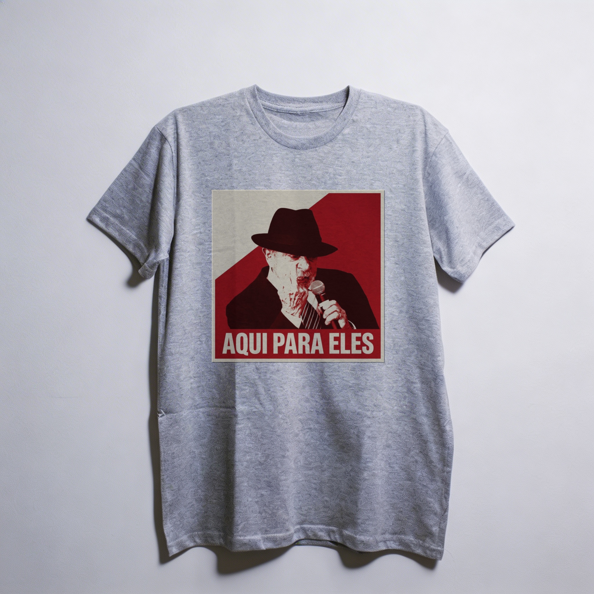 Camiseta_oversized_cinza_claro_que_isso_camarada_-_Lula_-_Aqui_para_eles | Lula - Aqui para eles