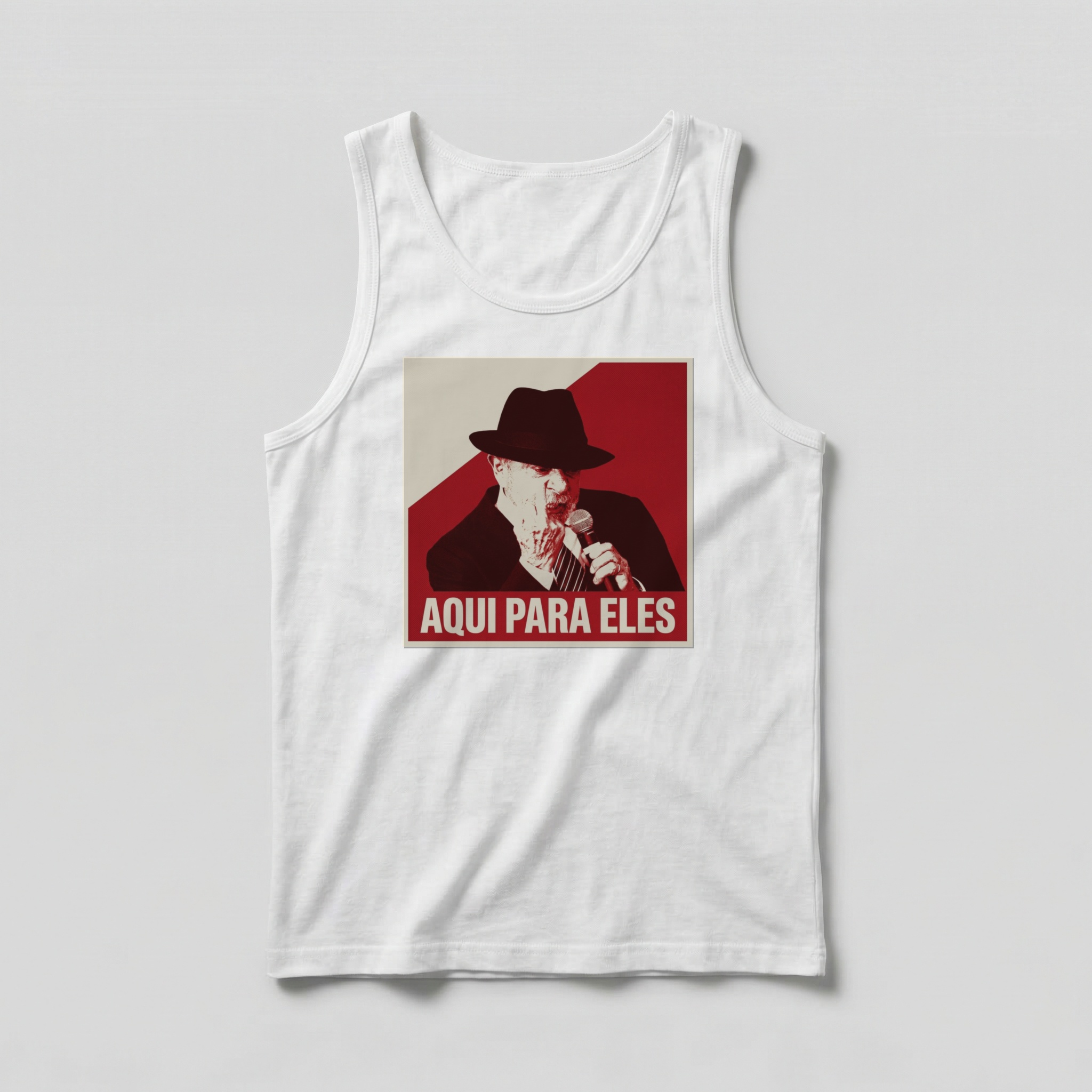 Camiseta_regata_branco_que_isso_camarada_-_Lula_-_Aqui_para_eles | Lula - Aqui para eles