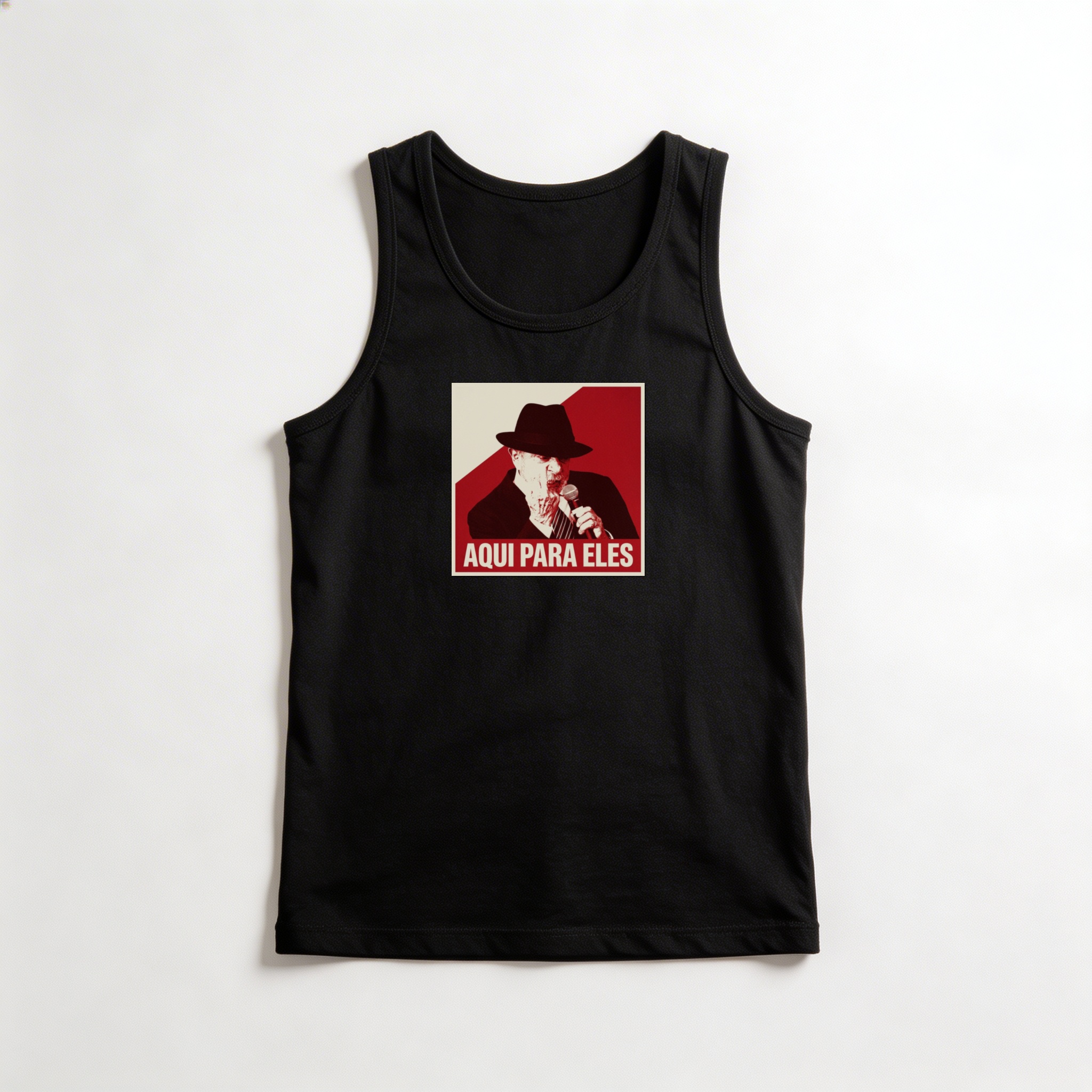 Camiseta_regata_preto_que_isso_camarada_-_Aqui_para_eles | Aqui para eles