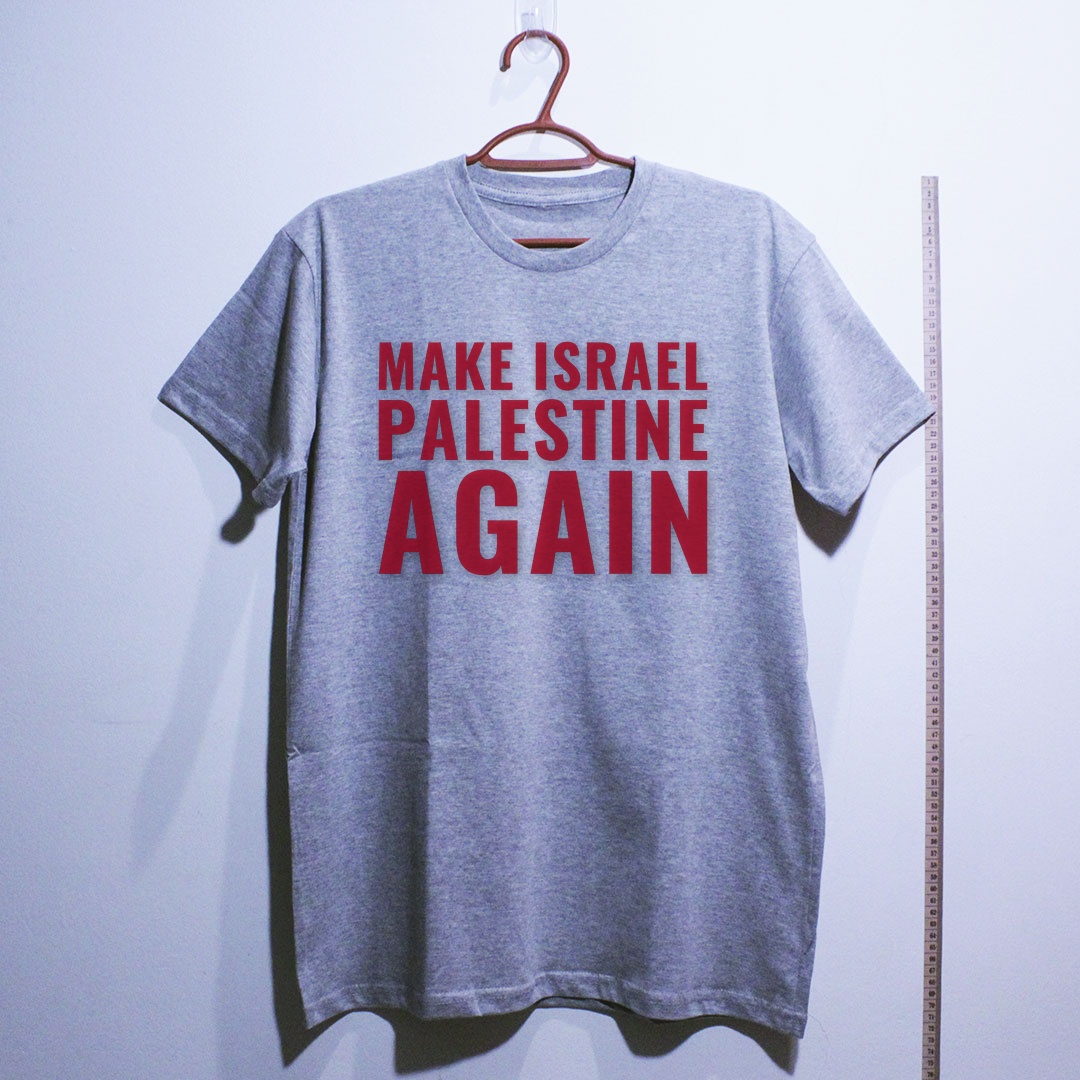 Camiseta_algodao_cinza_claro_que_isso_camarada_-_Make_Israel_Palestine_Again | Make Israel Palestine Again