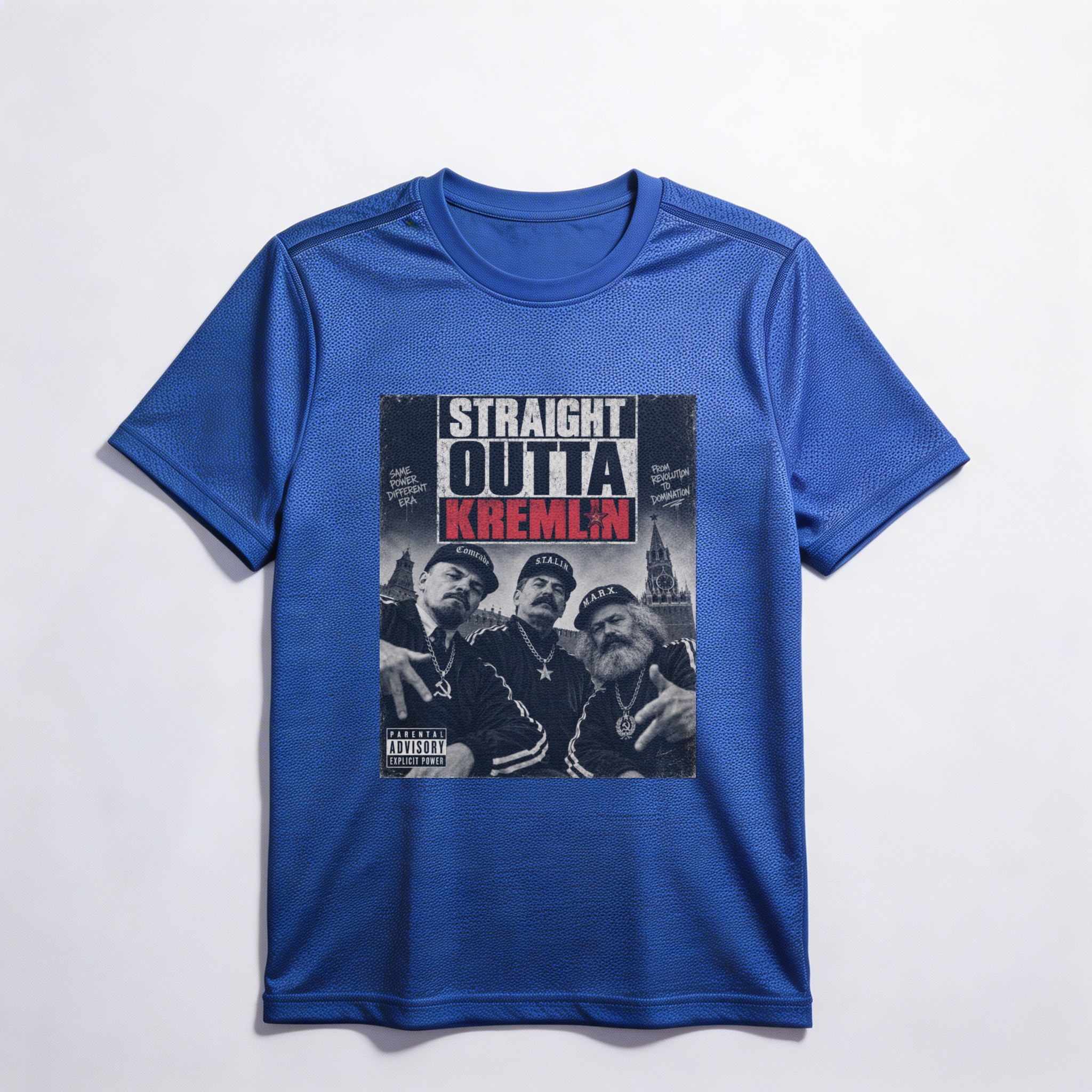 Camiseta_dry_fit_azul_que_isso_camarada_-_Straight_outta_kremlin | Straight outta kremlin