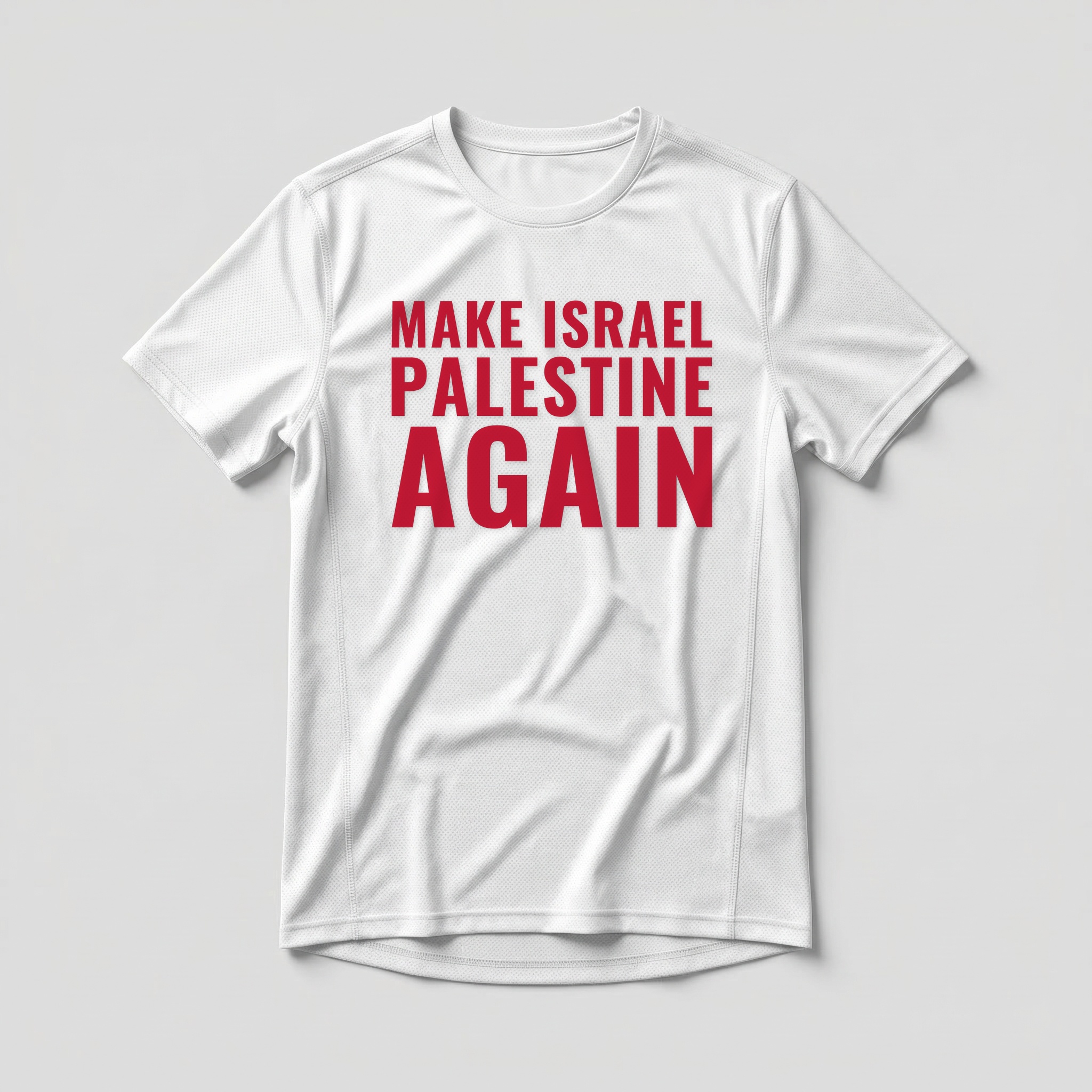 Camiseta_dry_fit_branco_que_isso_camarada_-_Make_Israel_Palestine_Again | Make Israel Palestine Again