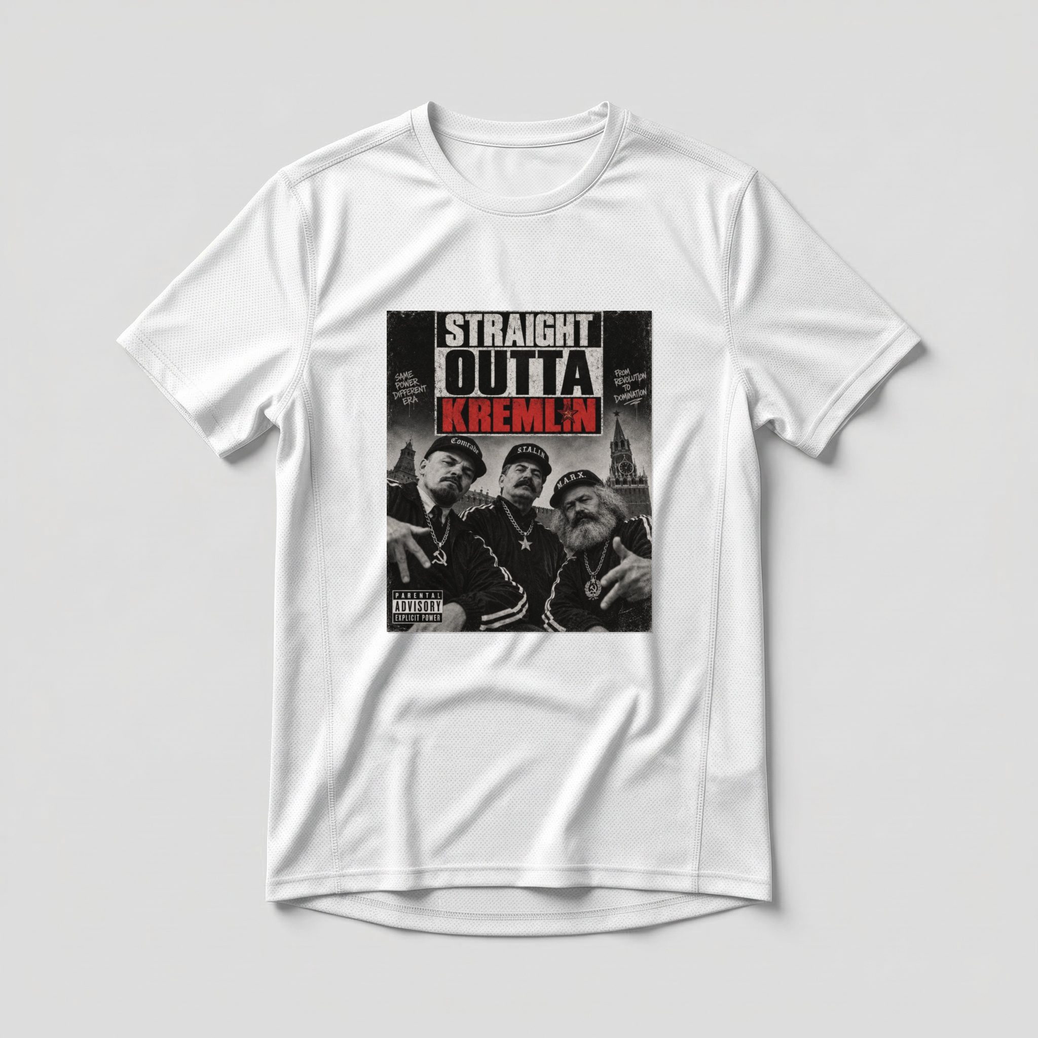 Camiseta_dry_fit_branco_que_isso_camarada_-_Straight_outta_kremlin | Straight outta kremlin
