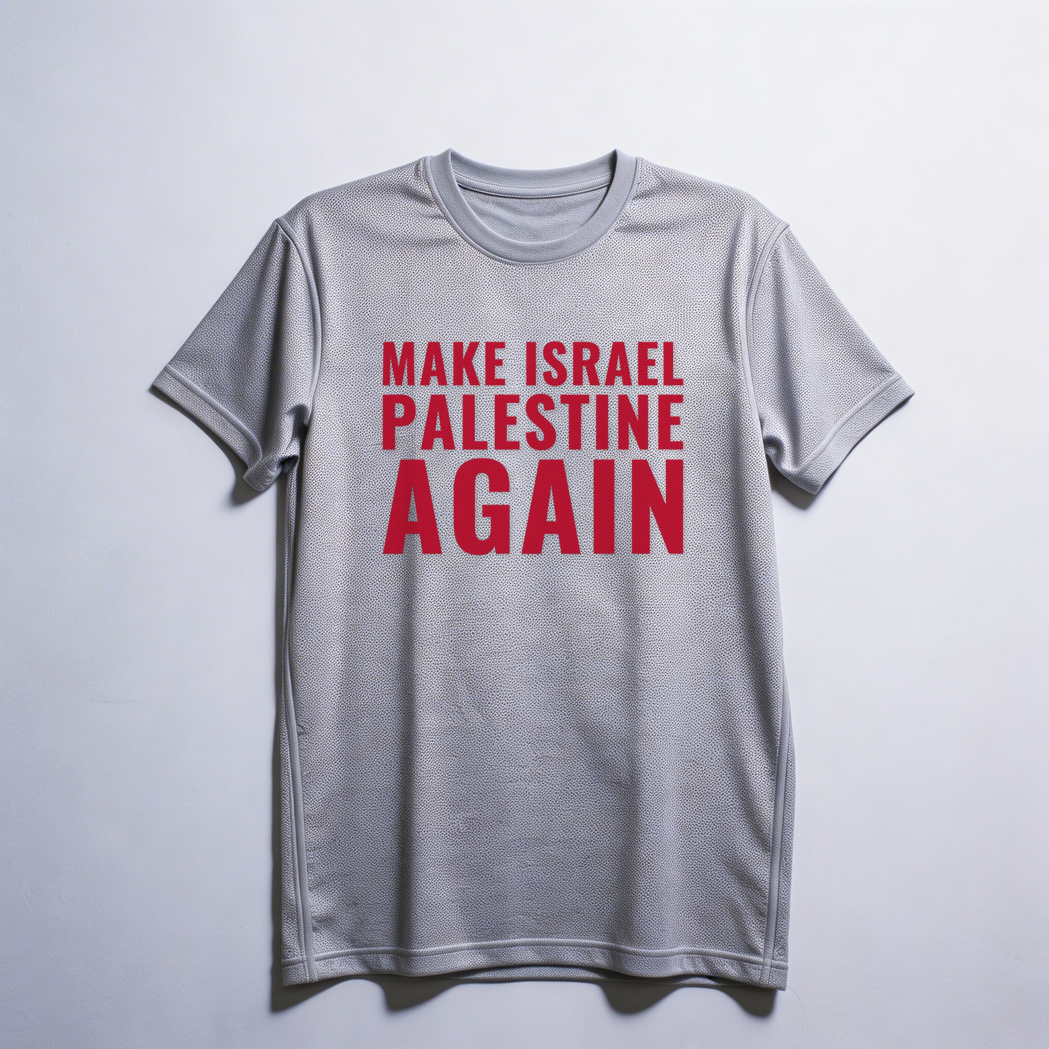 Camiseta_dry_fit_cinza_claro_que_isso_camarada_-_Make_Israel_Palestine_Again | Make Israel Palestine Again
