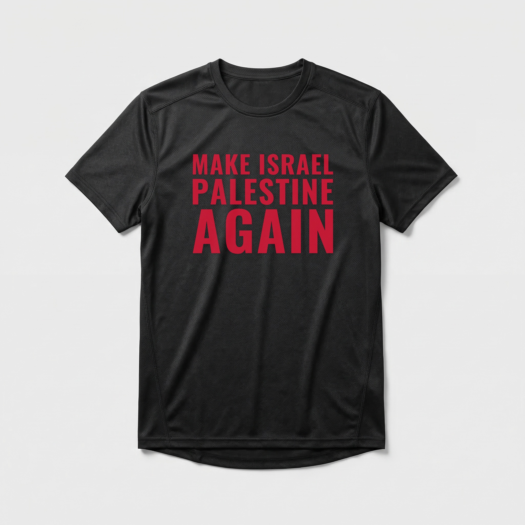 Camiseta_dry_fit_preto_que_isso_camarada_-_Make_Israel_Palestine_Again | Make Israel Palestine Again