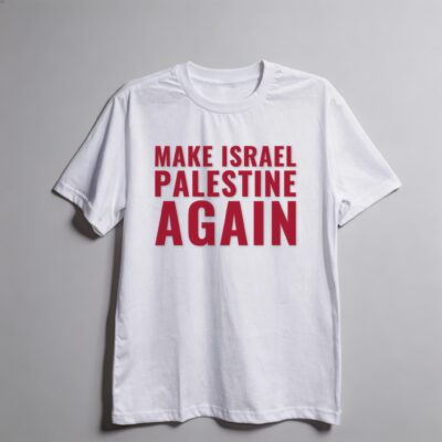 Camiseta_oversized_branco_que_isso_camarada_-_Make_Israel_Palestine_Again | Make Israel Palestine Again