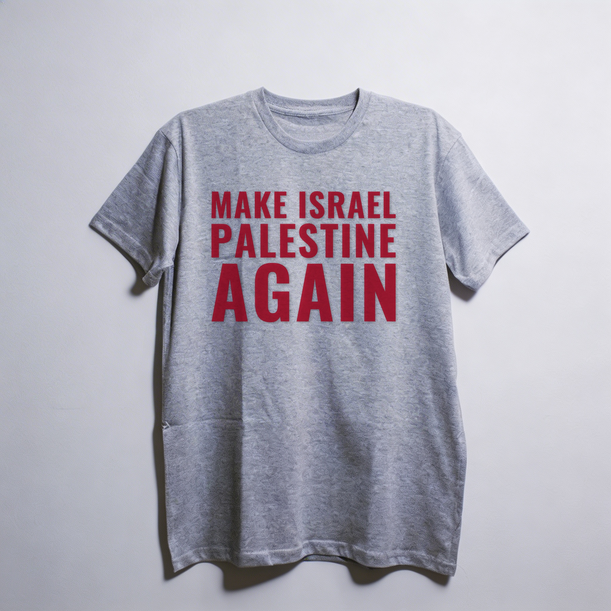 Camiseta_oversized_cinza_claro_que_isso_camarada_-_Make_Israel_Palestine_Again | Make Israel Palestine Again