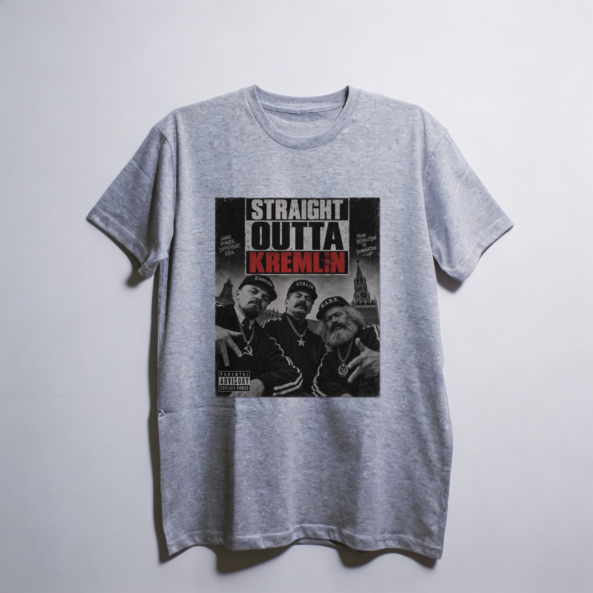 Camiseta_oversized_cinza_claro_que_isso_camarada_-_Straight_outta_kremlin | Straight outta kremlin