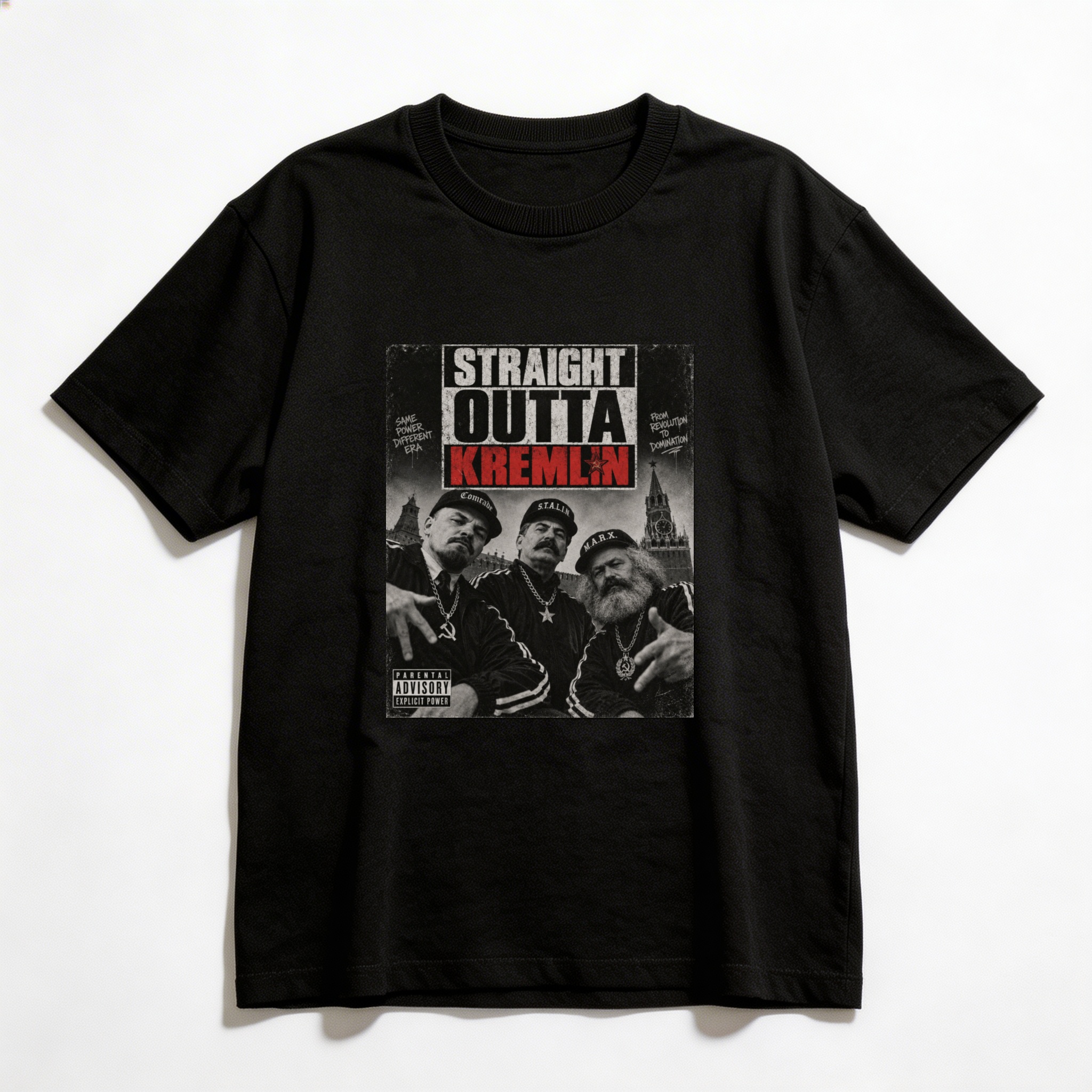 Camiseta_oversized_preto_que_isso_camarada_-_Straight_outta_kremlin | Straight outta kremlin