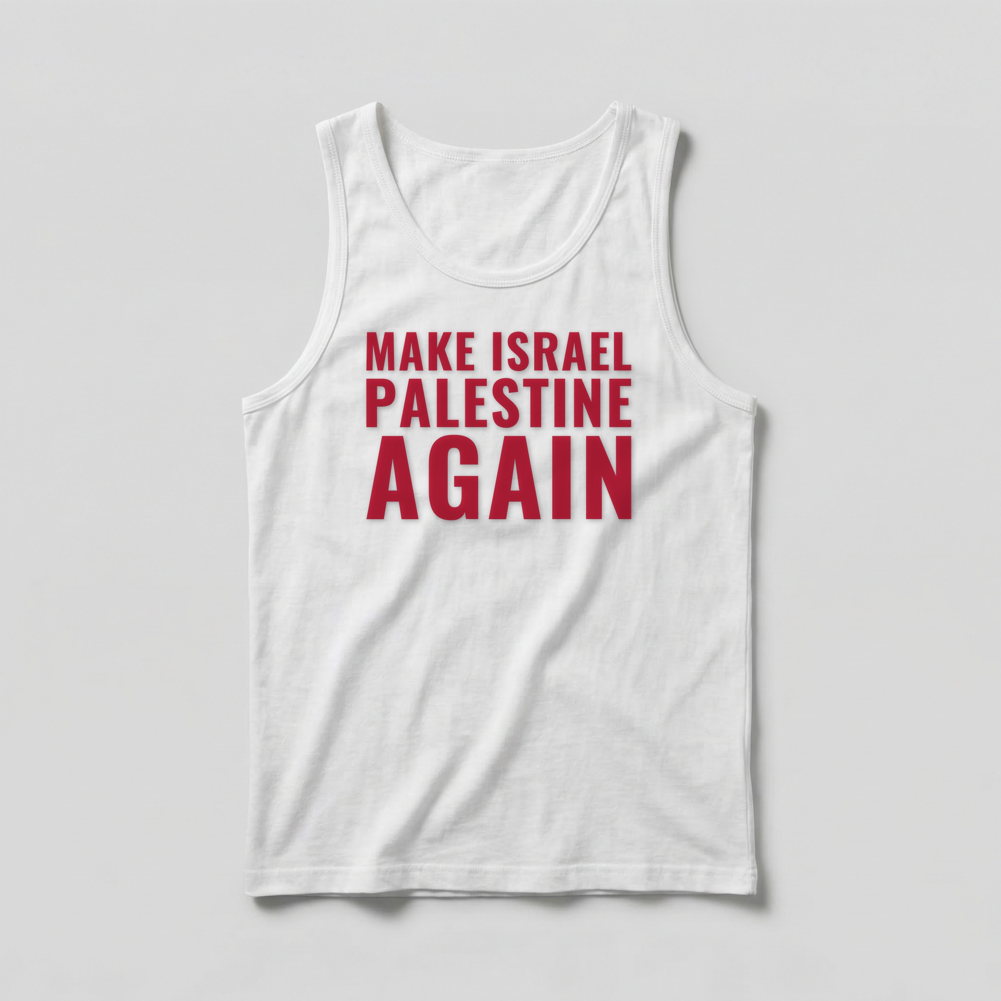 Camiseta_regata_branco_que_isso_camarada_-_Make_Israel_Palestine_Again | Make Israel Palestine Again
