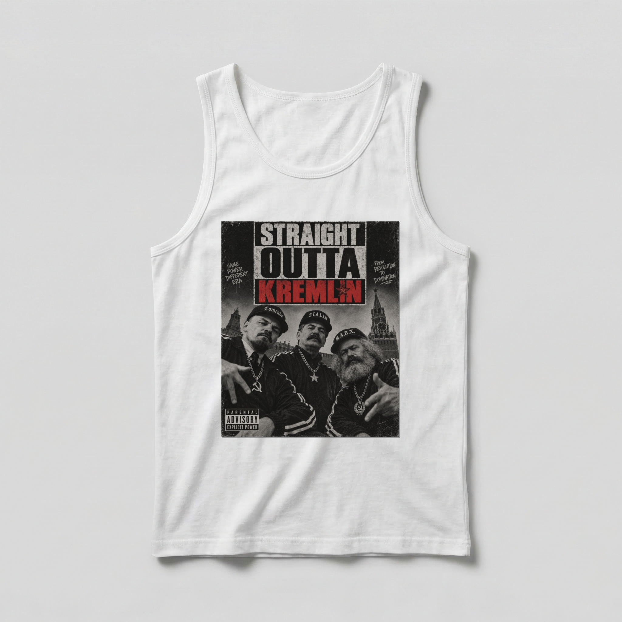 Camiseta_regata_branco_que_isso_camarada_-_Straight_outta_kremlin | Straight outta kremlin