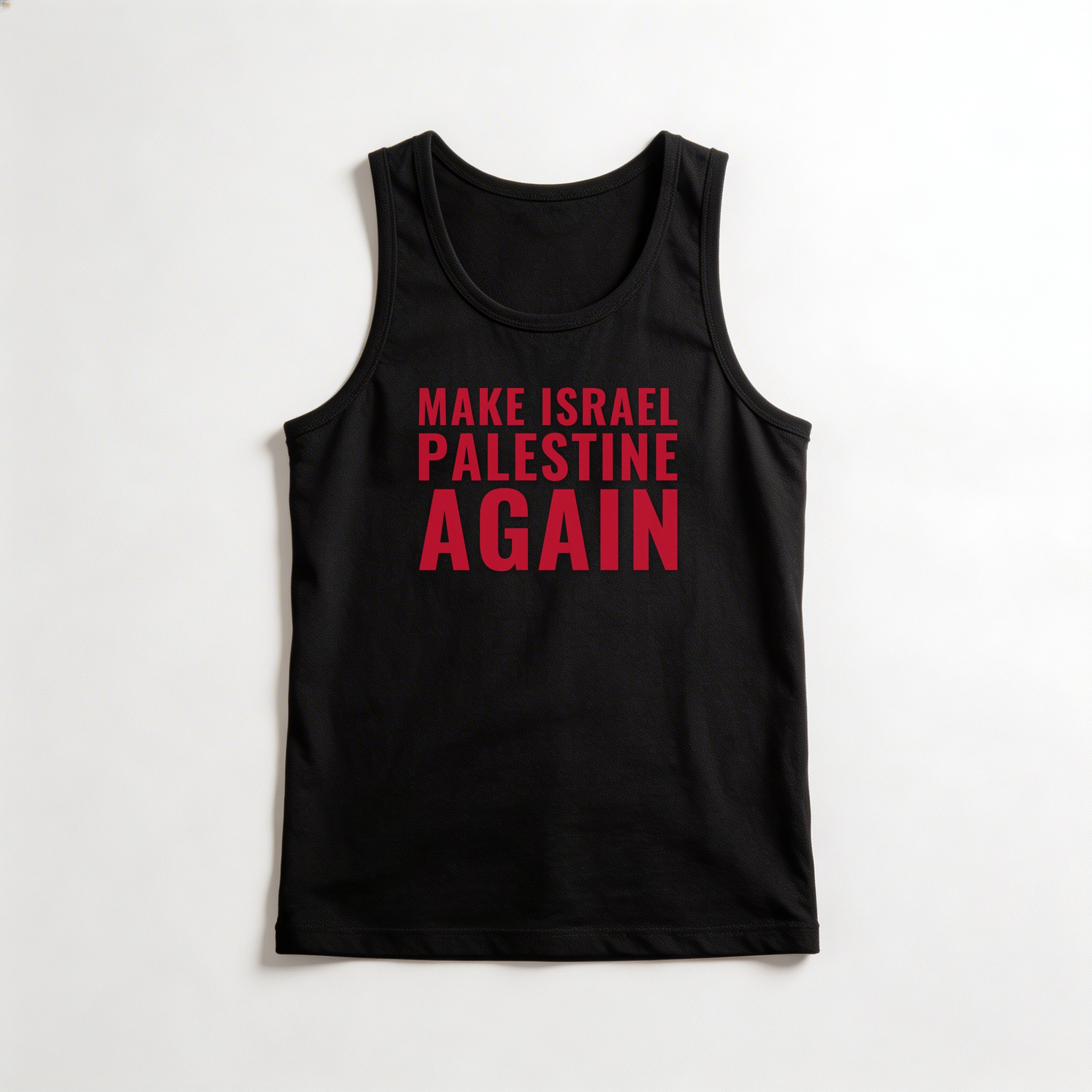 Camiseta_regata_preto_que_isso_camarada_-_Make_Israel_Palestine_Again | Make Israel Palestine Again